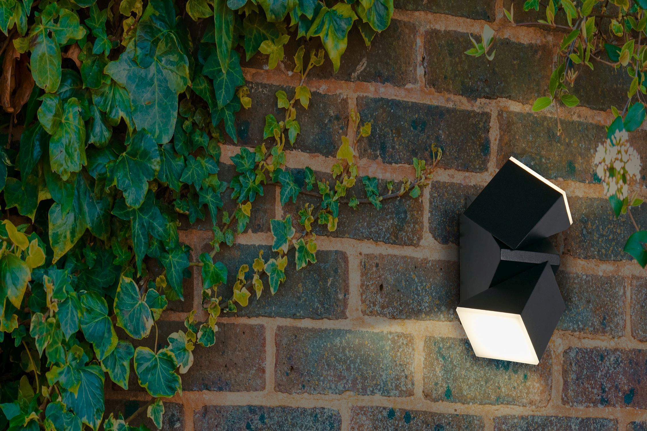 Applique LED Up and Down Outdoor H:15 cm IP65 flexible Blatt, Pflanze, Efeu, Backstein, Mauer