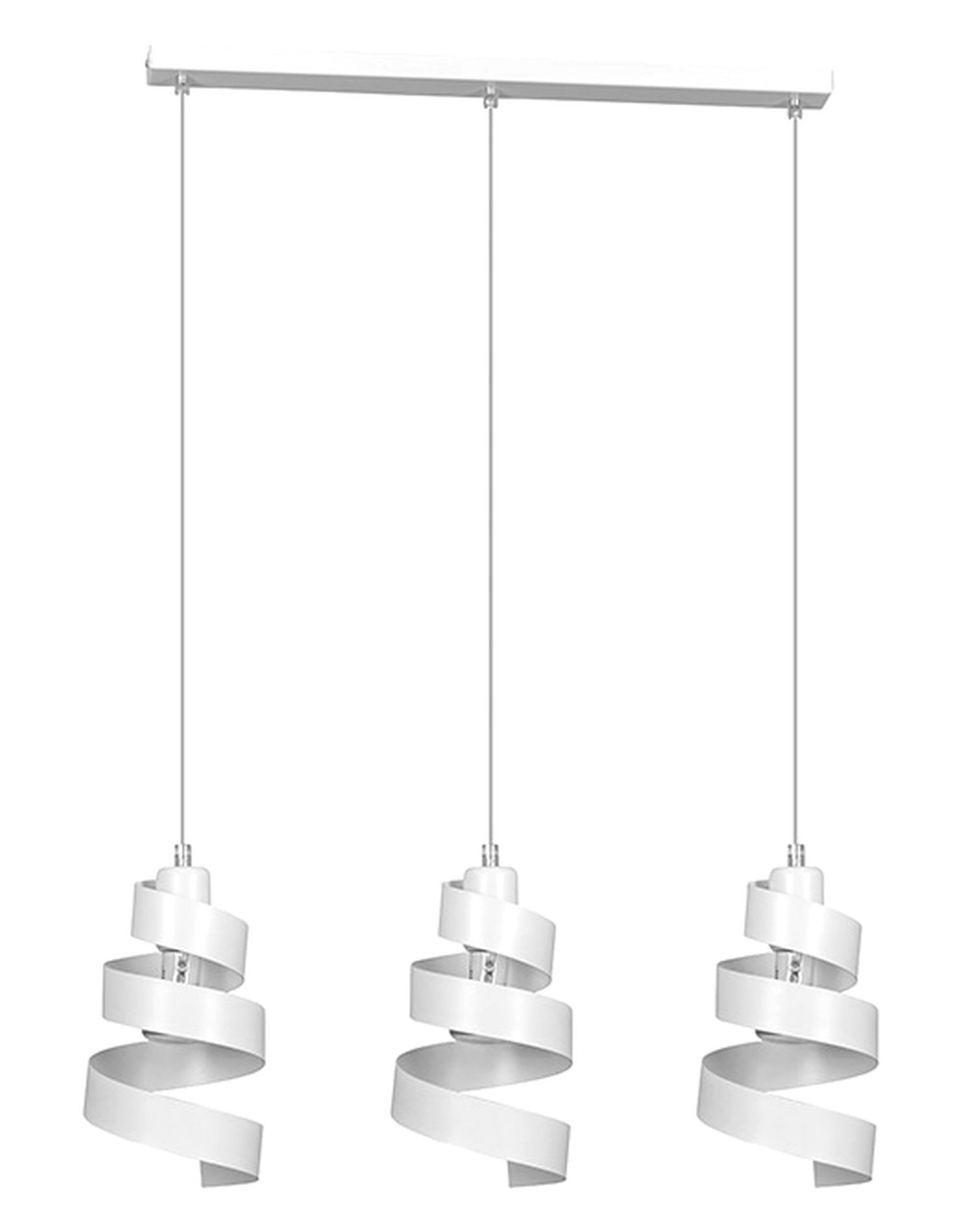 Suspension design blanc métal 3 flammes E27