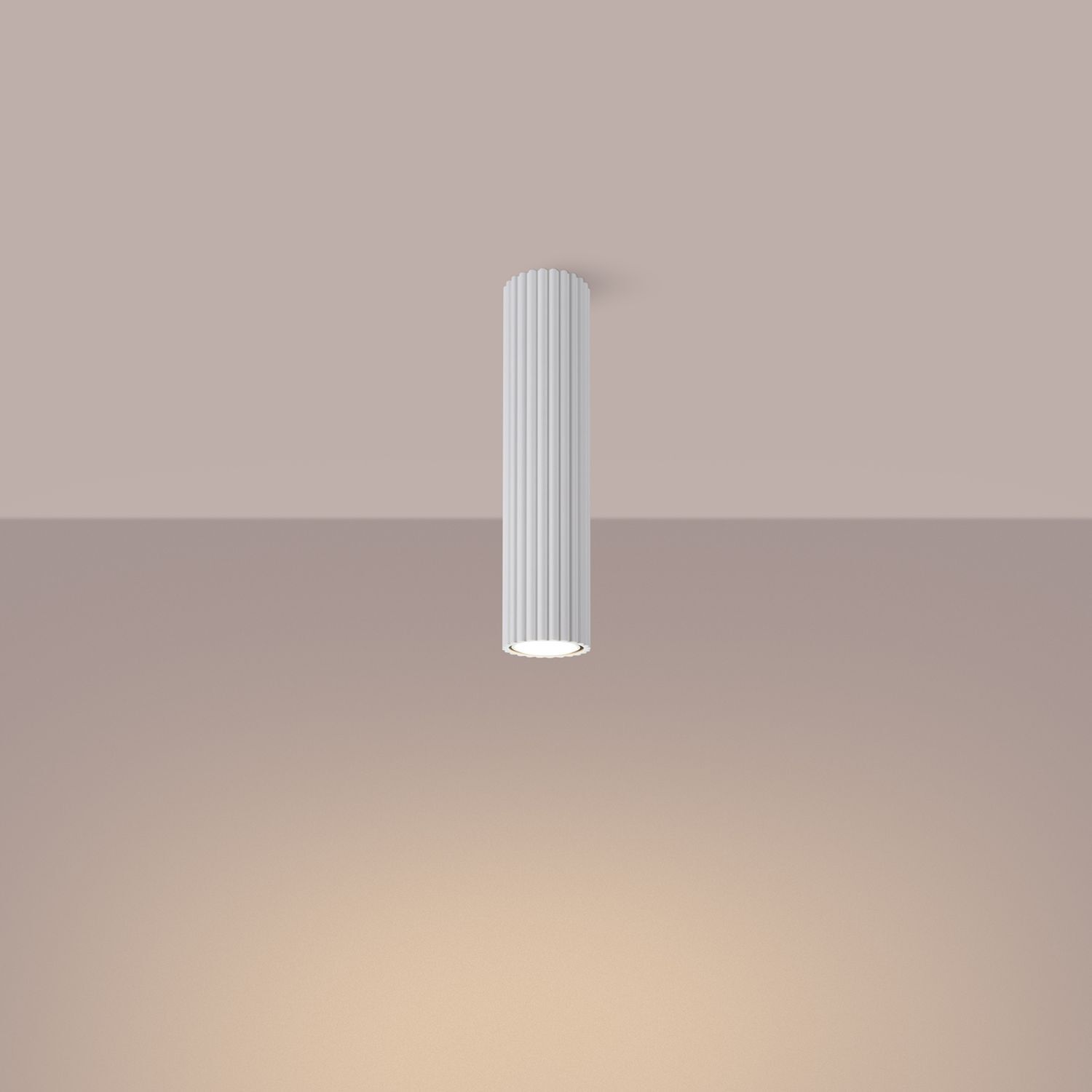 Plafonnier petit Ø 6,5 cm H : 20 cm Blanc apparent Alu GU10