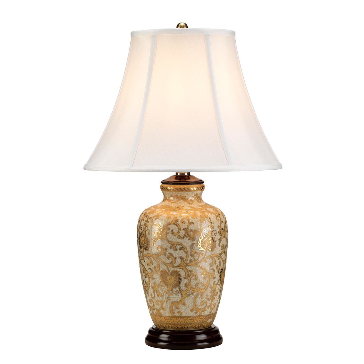 Tischlampe, Porzellan, Gold, Muster, Schirmanesine?
