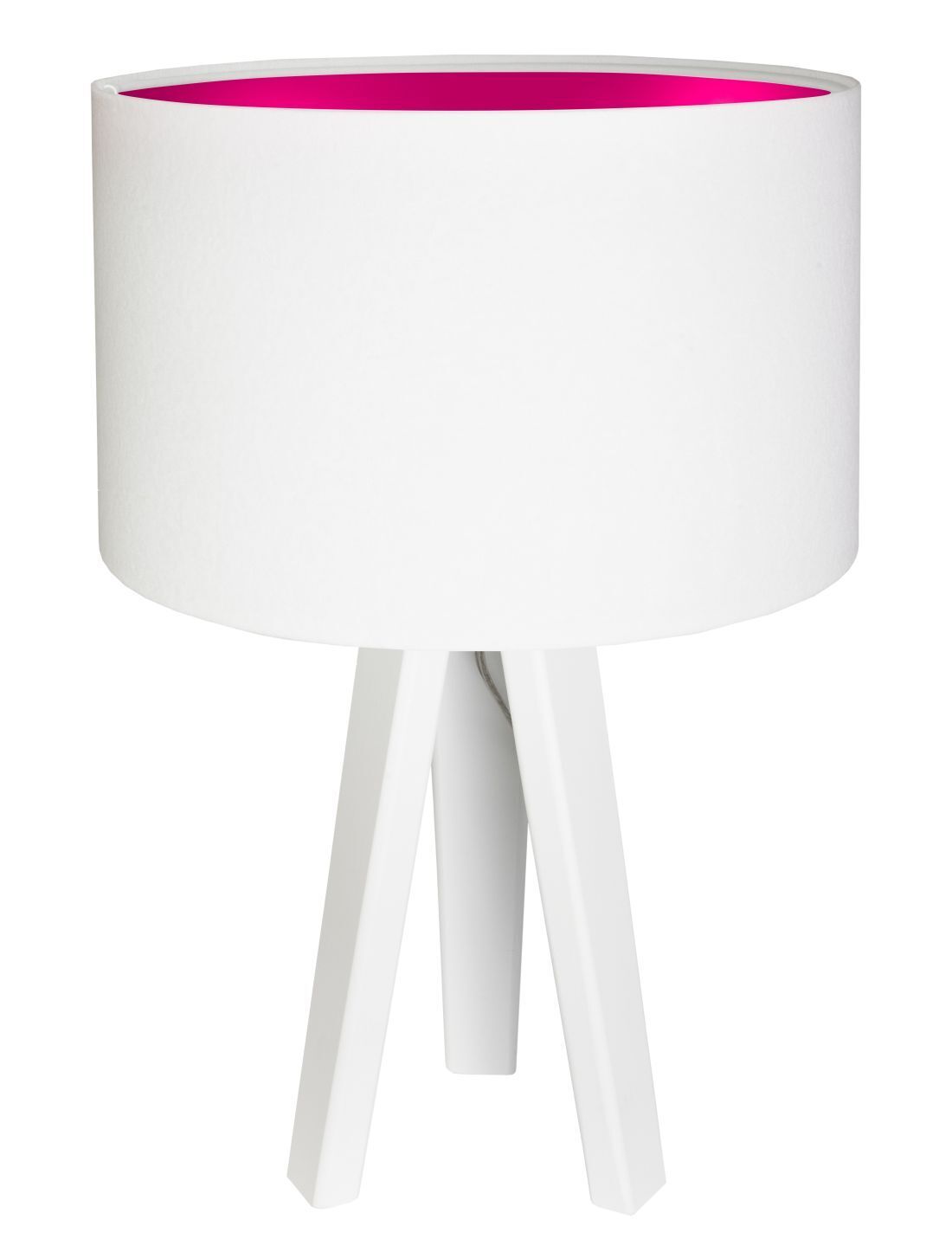 Lampe de table Abat-jour Lampe en bois Blanc Rose Tripode Rétro