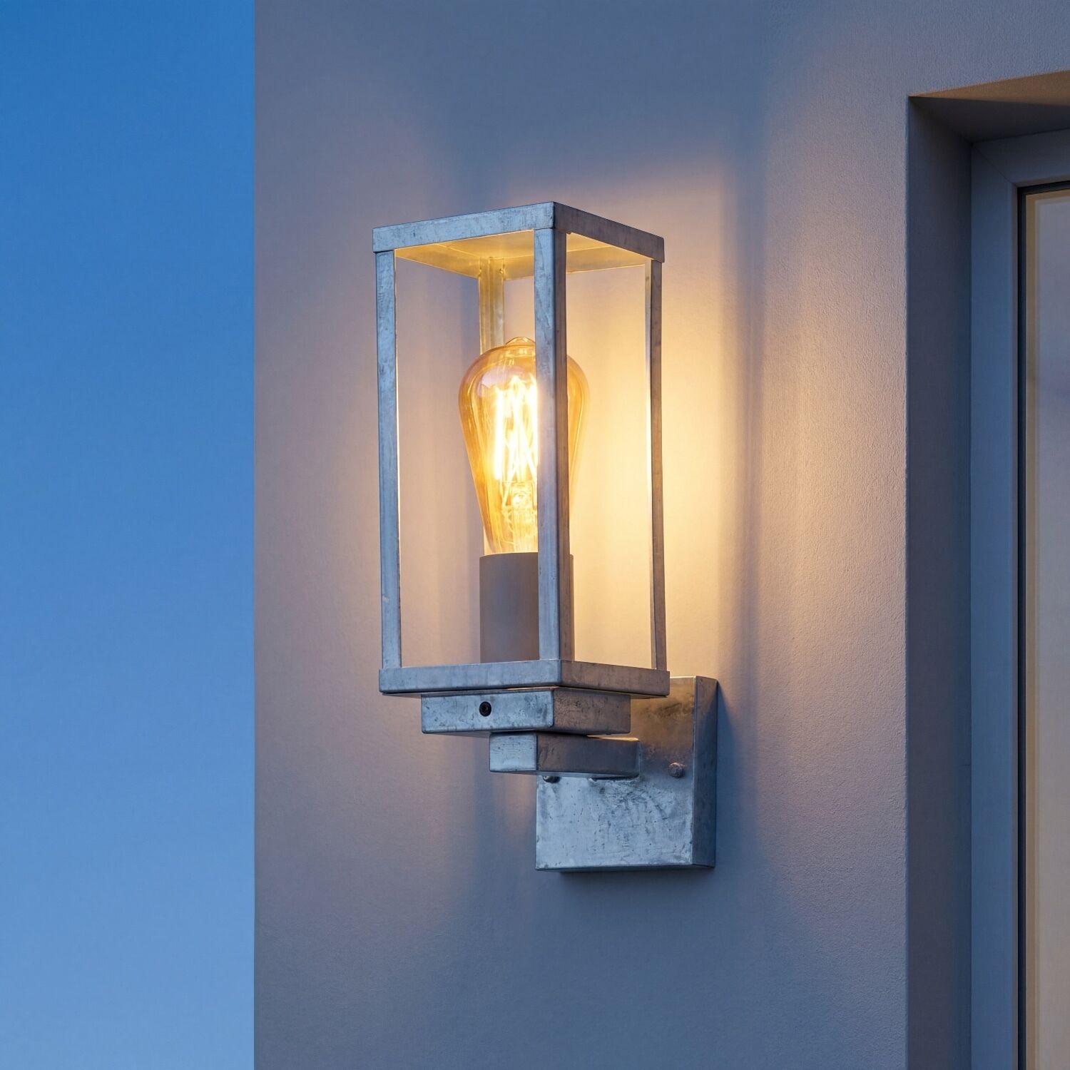 Wandleuchte, Außenleuchte, Metall, gläserner Lampenkörper, E27 Lampe