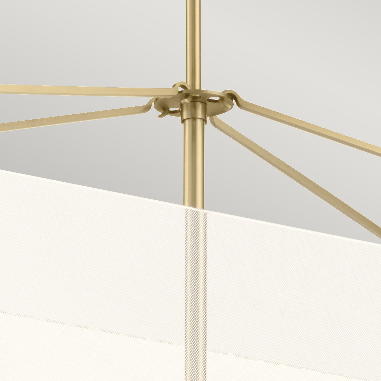 Hängelampe LED in Creme Gold B: 96,7 cm Modern Design lamp, chandelier, metall, gold, stoffschirm