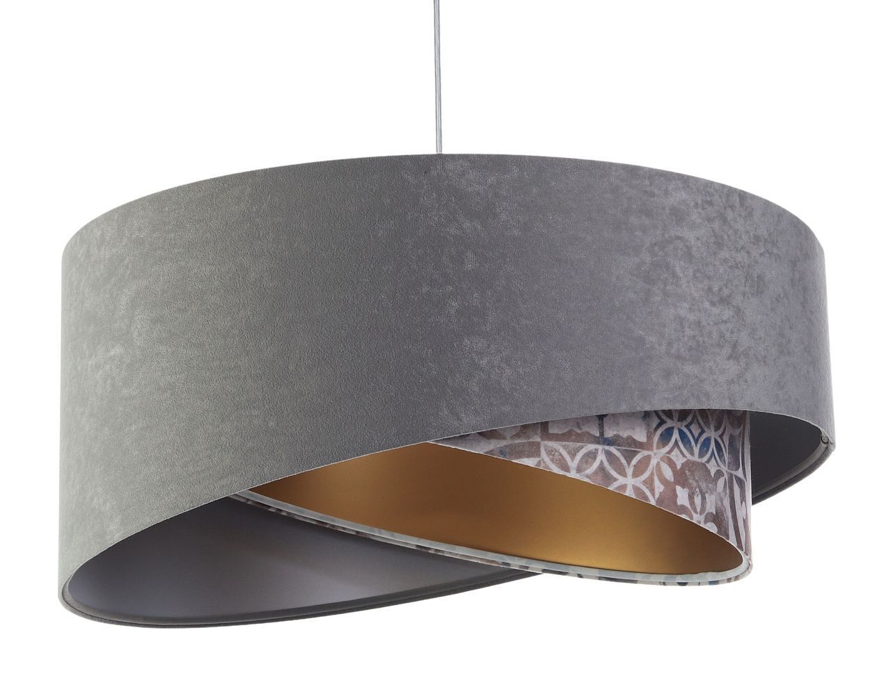 Suspension E27 ronde D : 50 cm Aspect velours Moderne Tissu