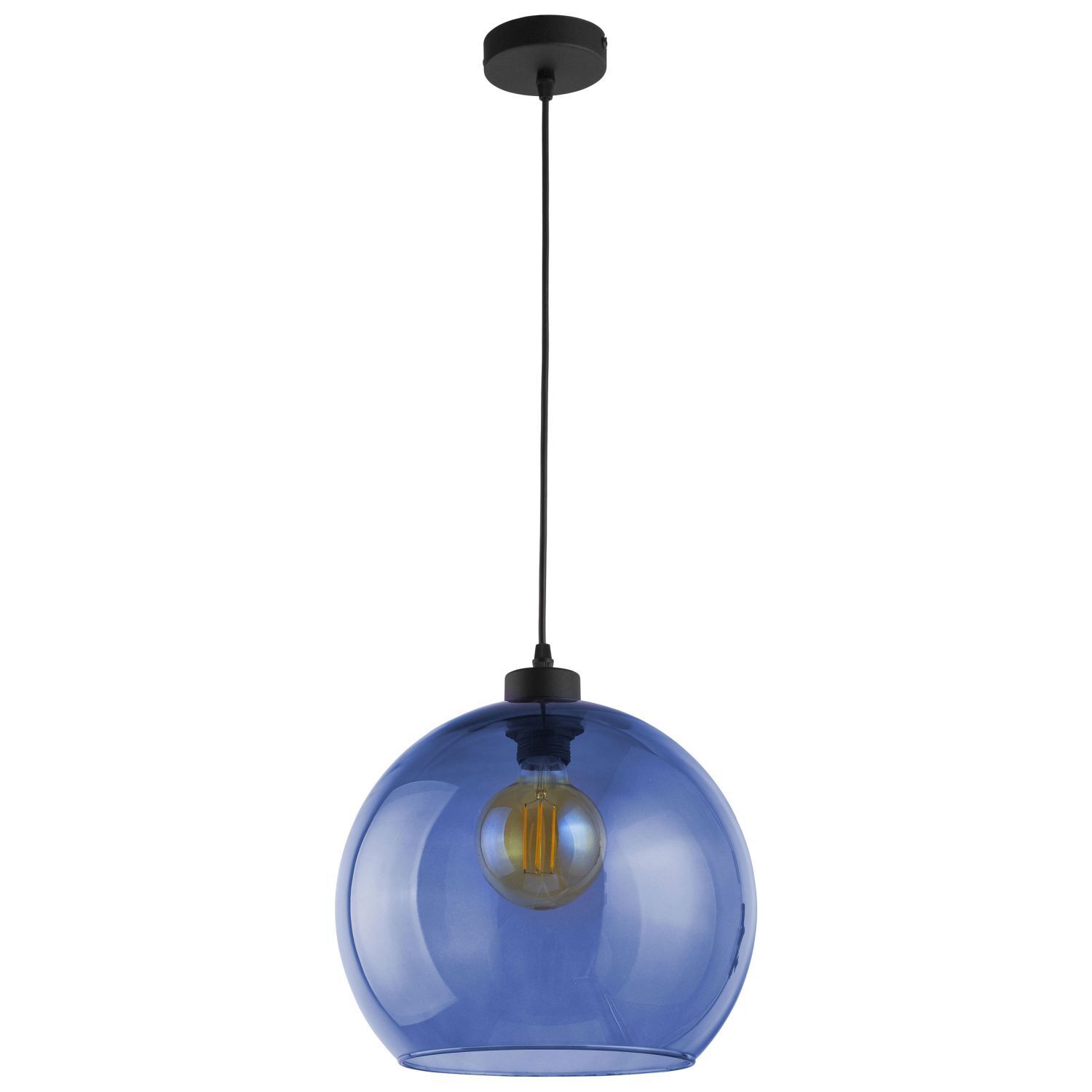 Suspension Abat-jour sphérique Ø 30 cm Bleu Verre E27