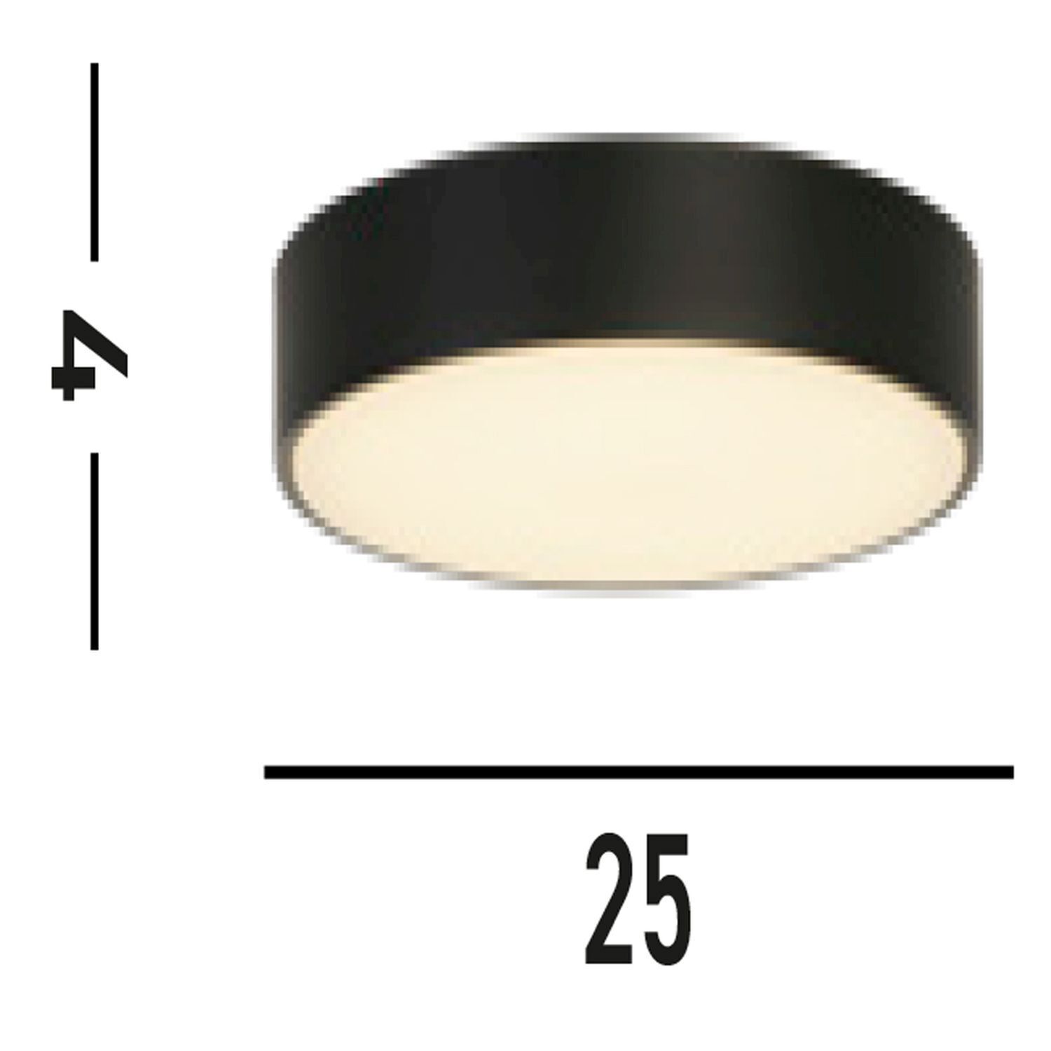 Plafonnier rond à LED noir métal L:25 cm 3000 K