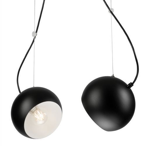 Suspension Boule Noir Blanc longue table à manger