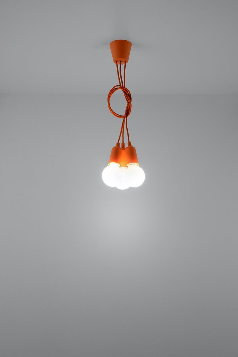 Lampe à suspendre NESSA Orange profondeur jusqu'à 90cm 5-flamme E27