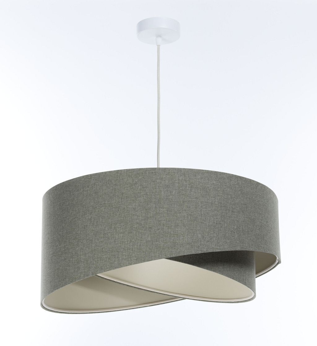 Lampe à suspendre E27 ronde D : 40 cm en tissu vert Moderne