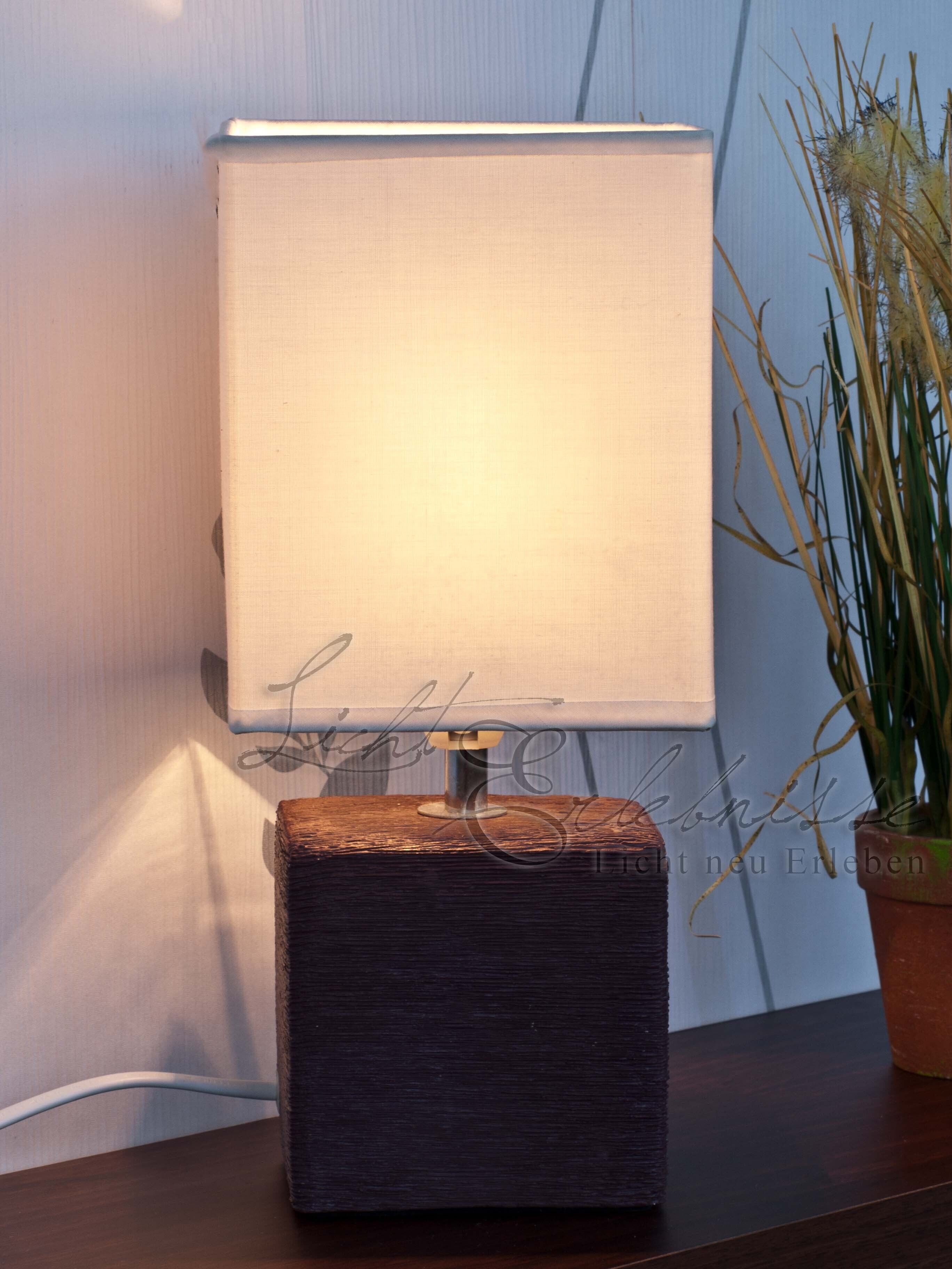 Lampe de chevet blanc marron E27 H:30cm Céramique Lampe, Tischlampe