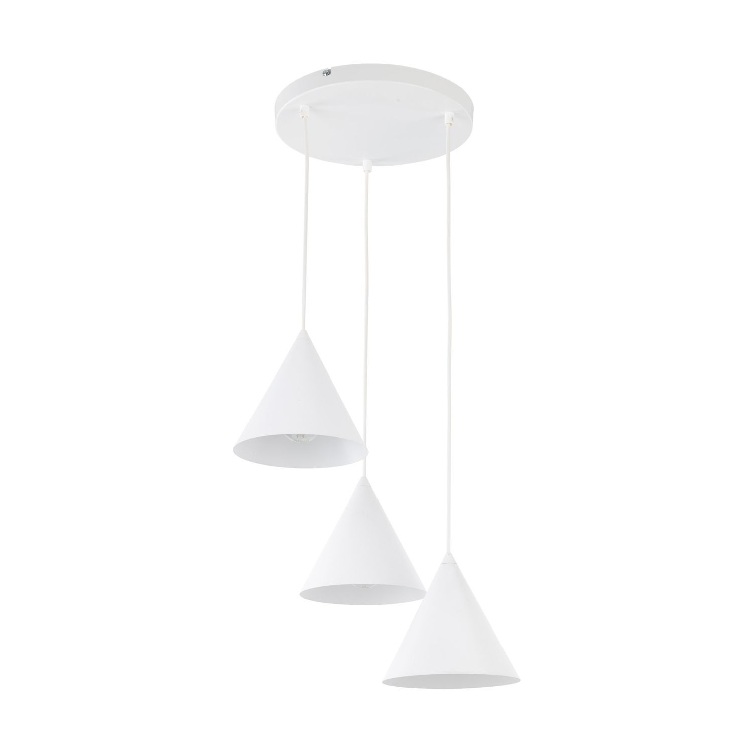 Lampe à suspendre Blanc Métal Ø 42 cm 3 flammes design rétro