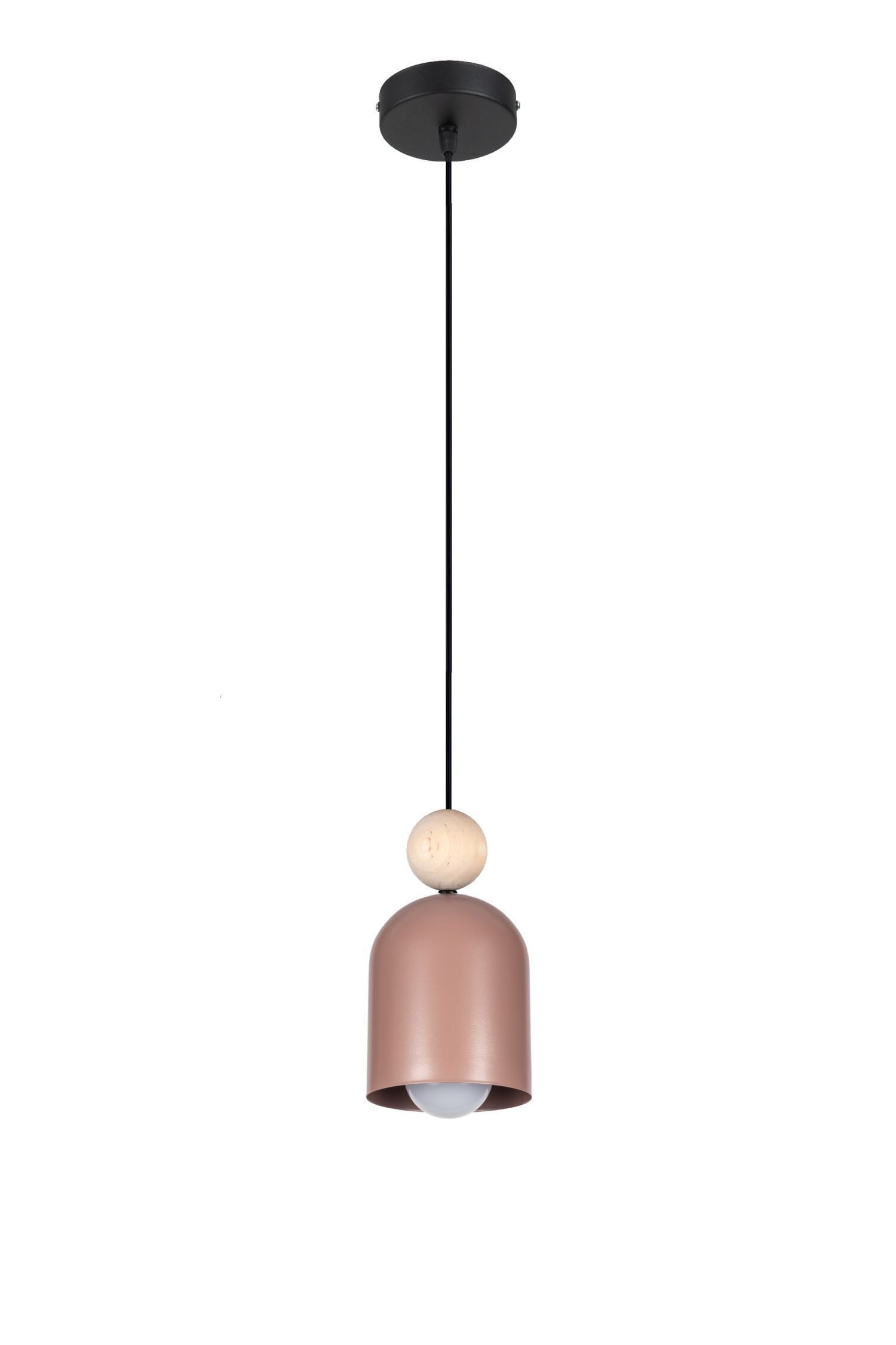 Accueillante lampe suspendue Rose Métal Bois E27 Ø11 cm Lampe, Leuchte, Deckenleuchte