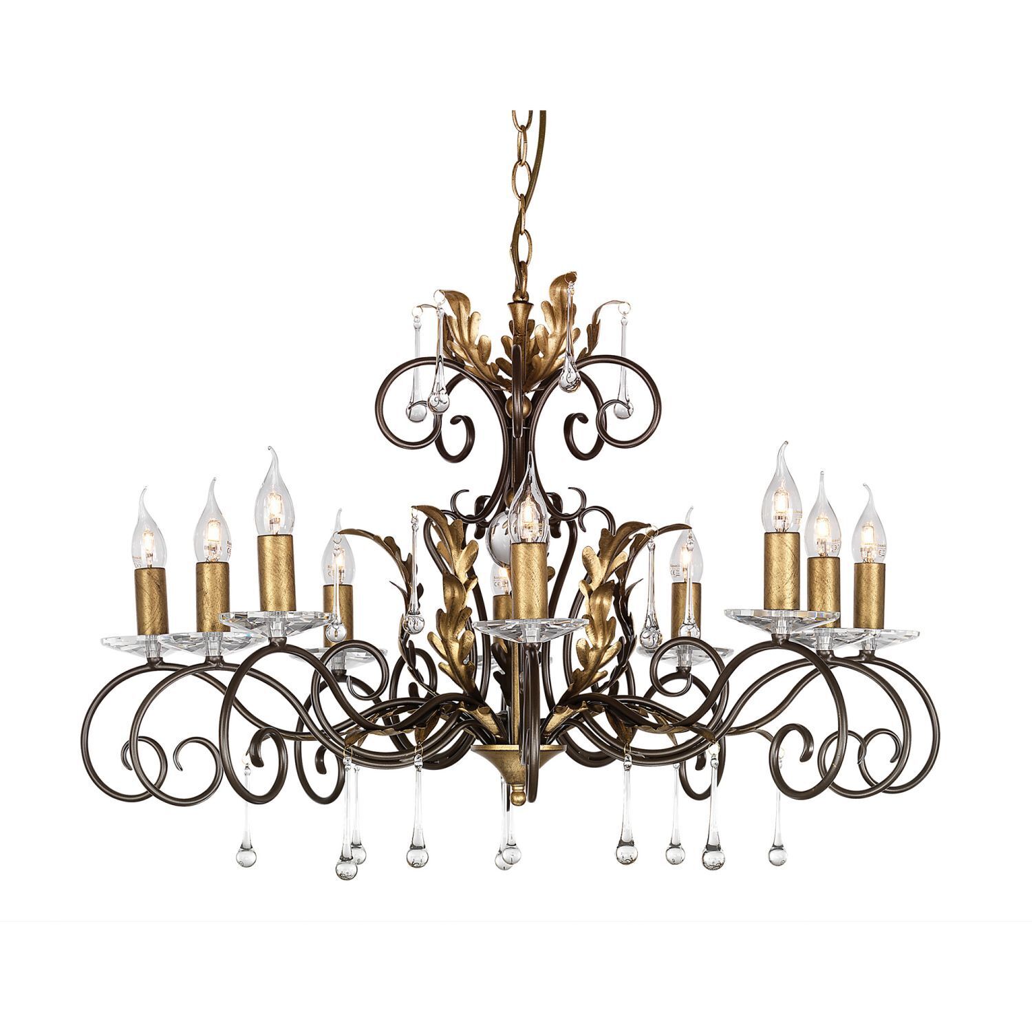 Lustre opulent GOTICA Bronze Or Ø90cm