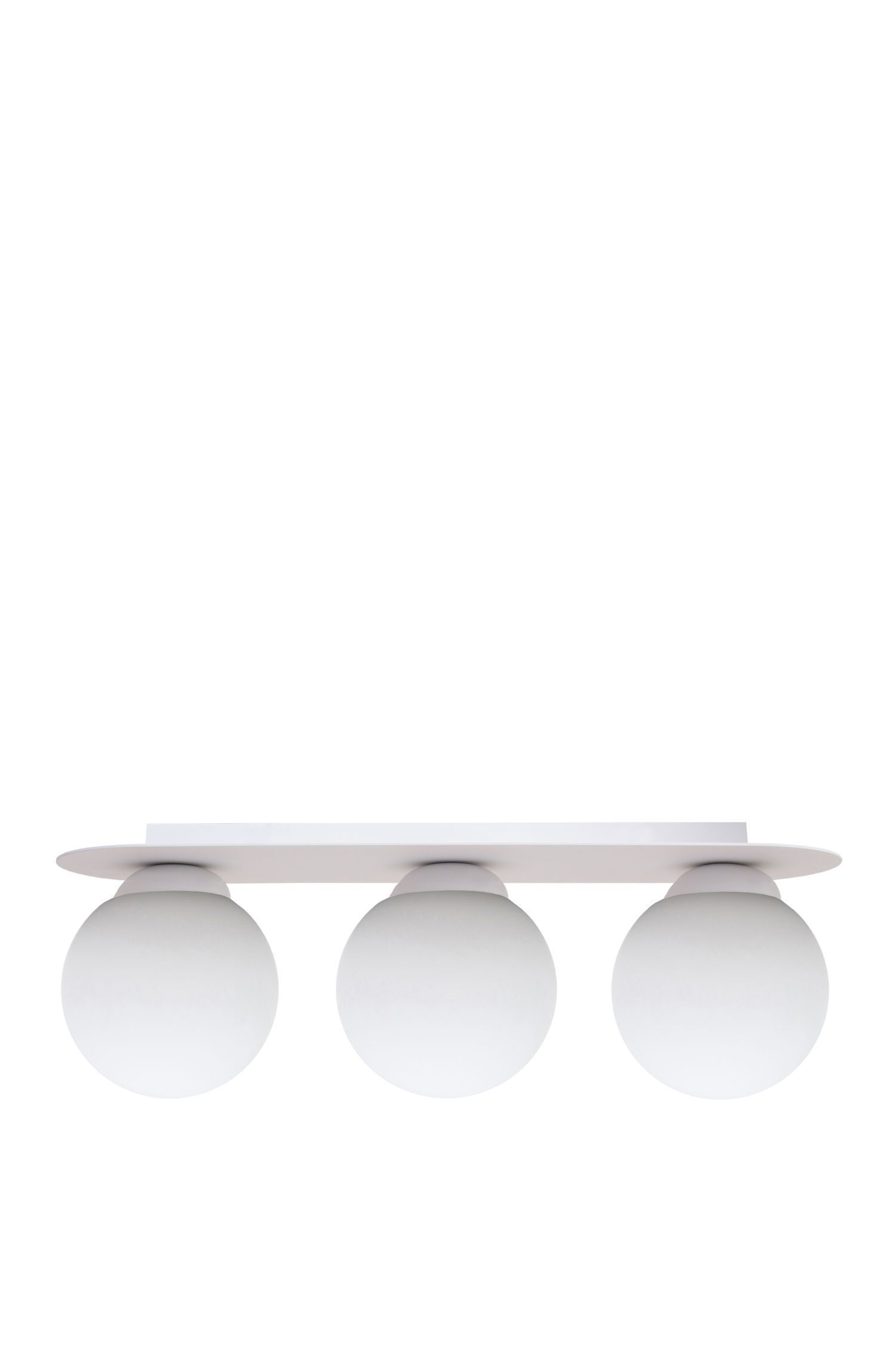 Blendarme Lampe de plafonnier Abat-jour en verre blanc E27 3-flamme