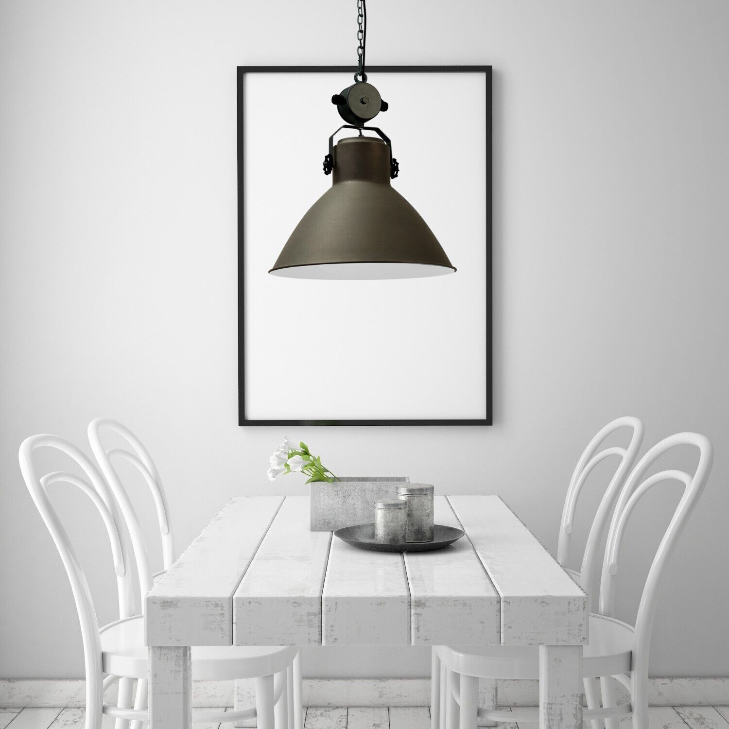 Suspension Gris Métal Industrie Déco