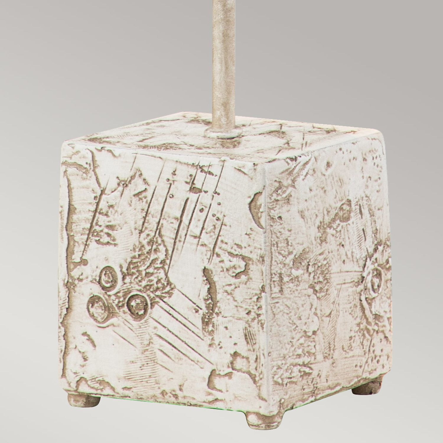 Tischleuchte groß 73,7 cm Creme Weiß Modern XANAD würfel, deko-objekt, keramik, glasiert, cremefarben