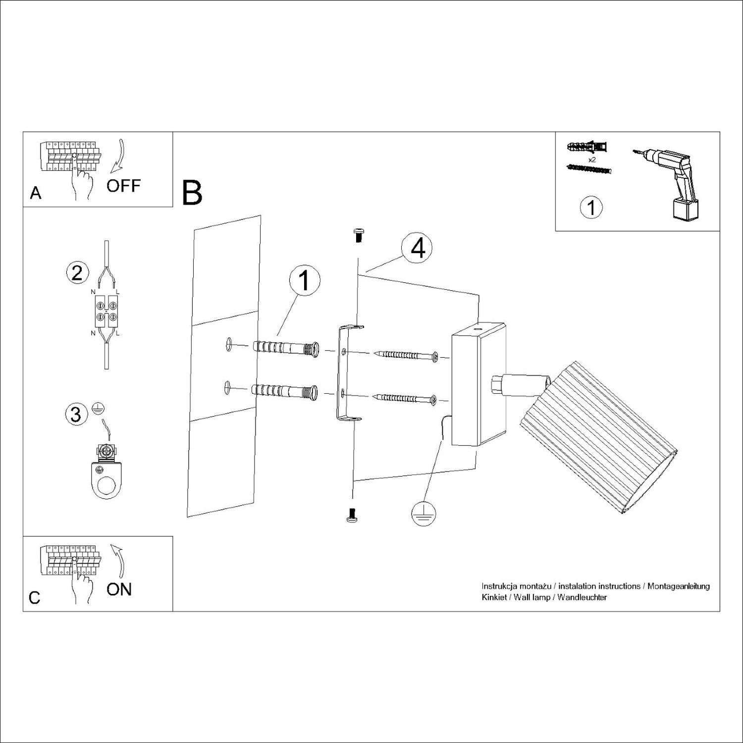 Applique GU10 L : 8 cm petite orientable en aluminium doré
