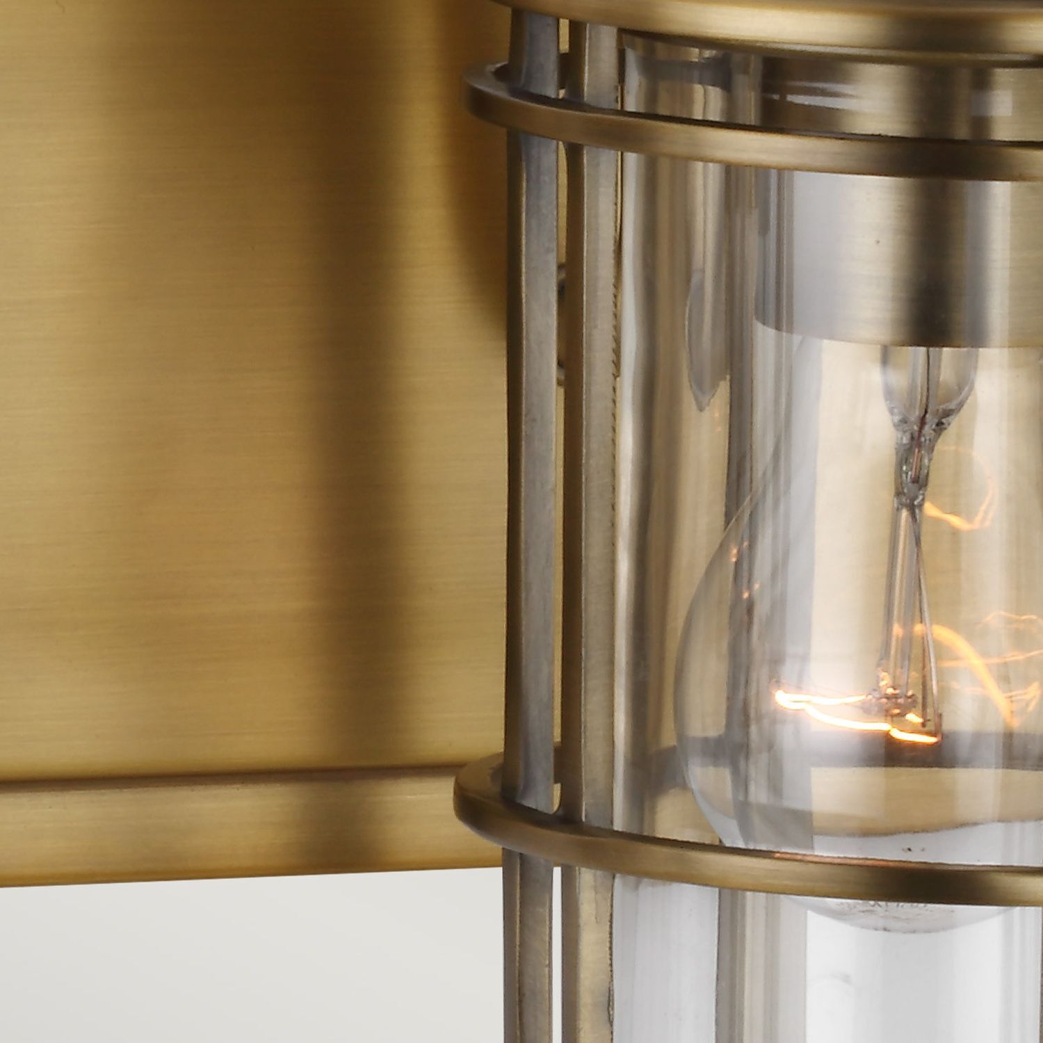 Badezimmerlampe Spiegel Metall Glas E27 IP44 54,3 cm breit Lampe, Bronze, Glas, Kugel, Industrie-Design