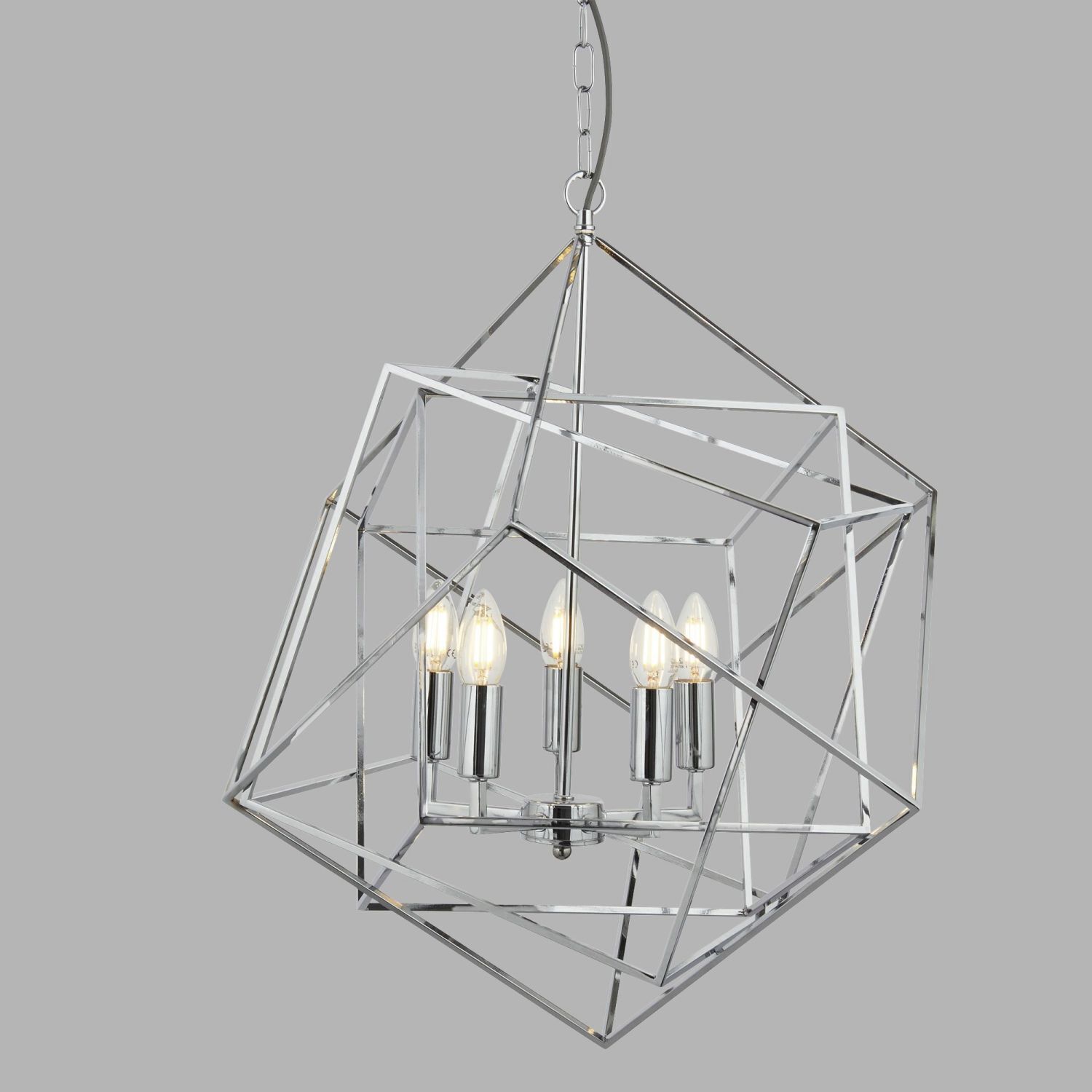 Lampe à suspendre Métal Moderne 5-flamme E14 Chrome