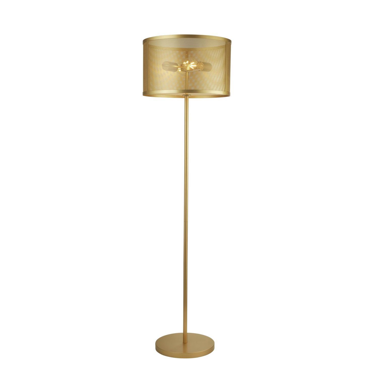 Lampadaire or 145 cm métal rétro design 2x E27