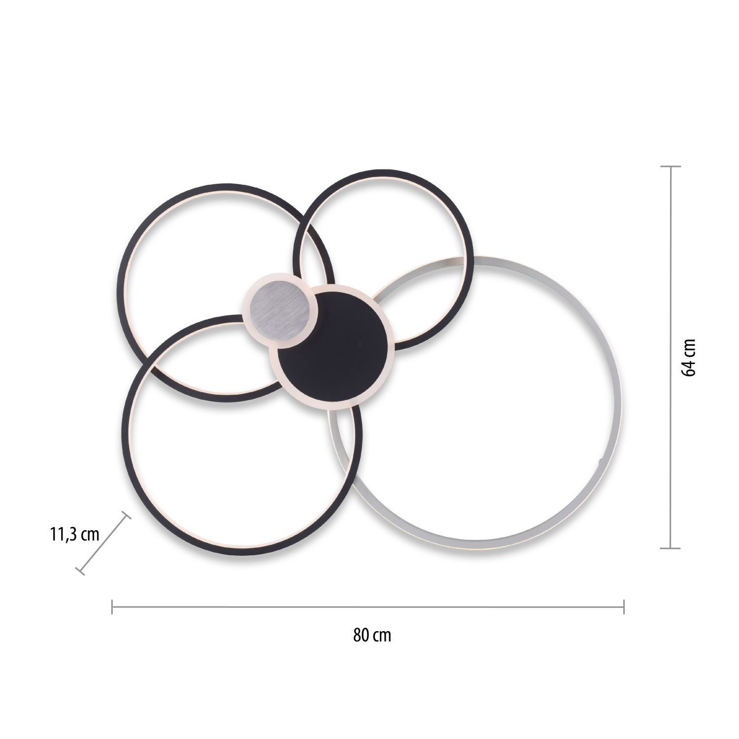 Lampe de plafonnier LED Noir Aluminium Métal L:85 cm 35 W