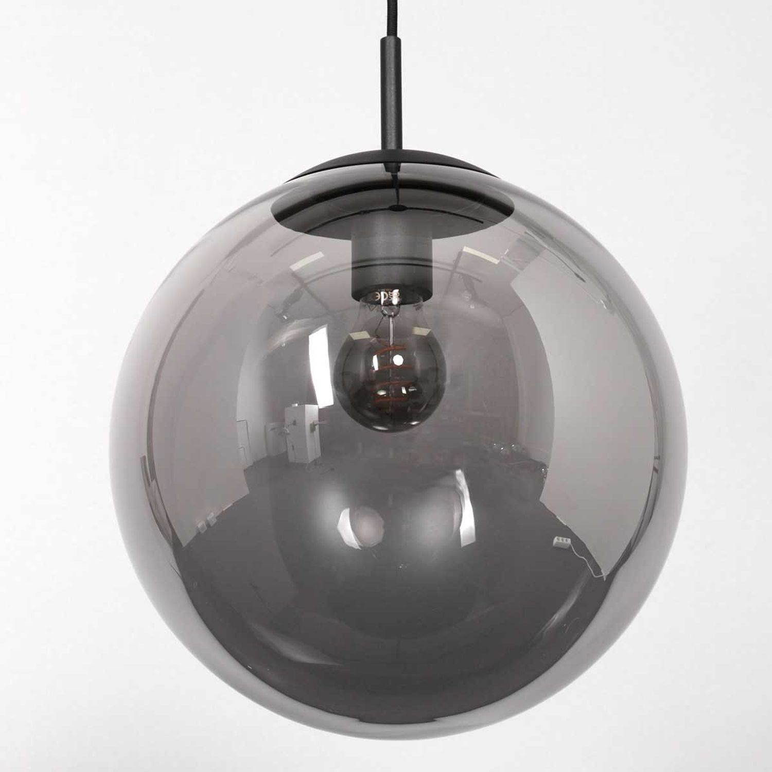 Lampe à suspendre Noir Gris Fumé E27 Ø30 cm Stylé Moderne