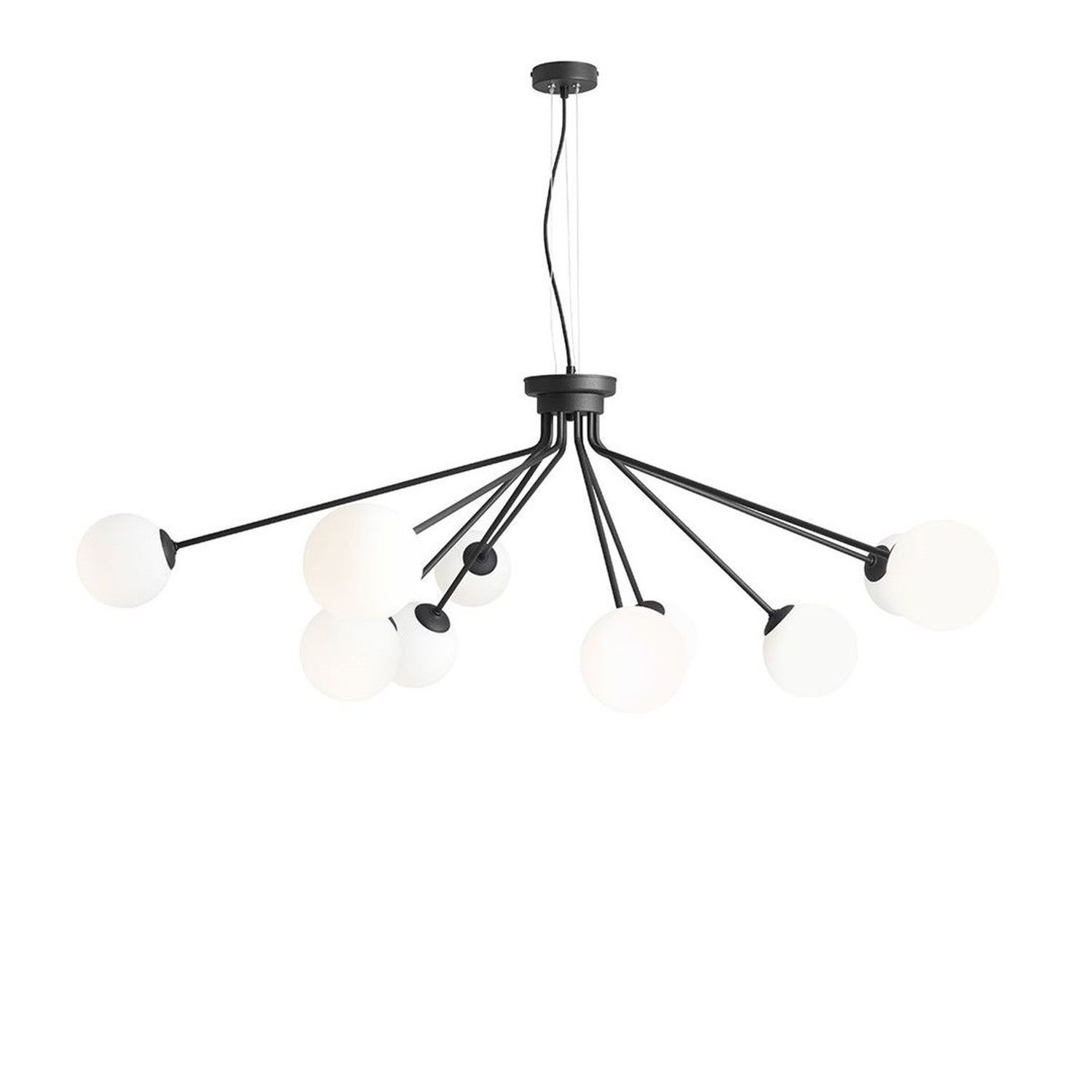 Lampe à suspendre pauvre en fleurs Noir Blanc Boules E14 confortable