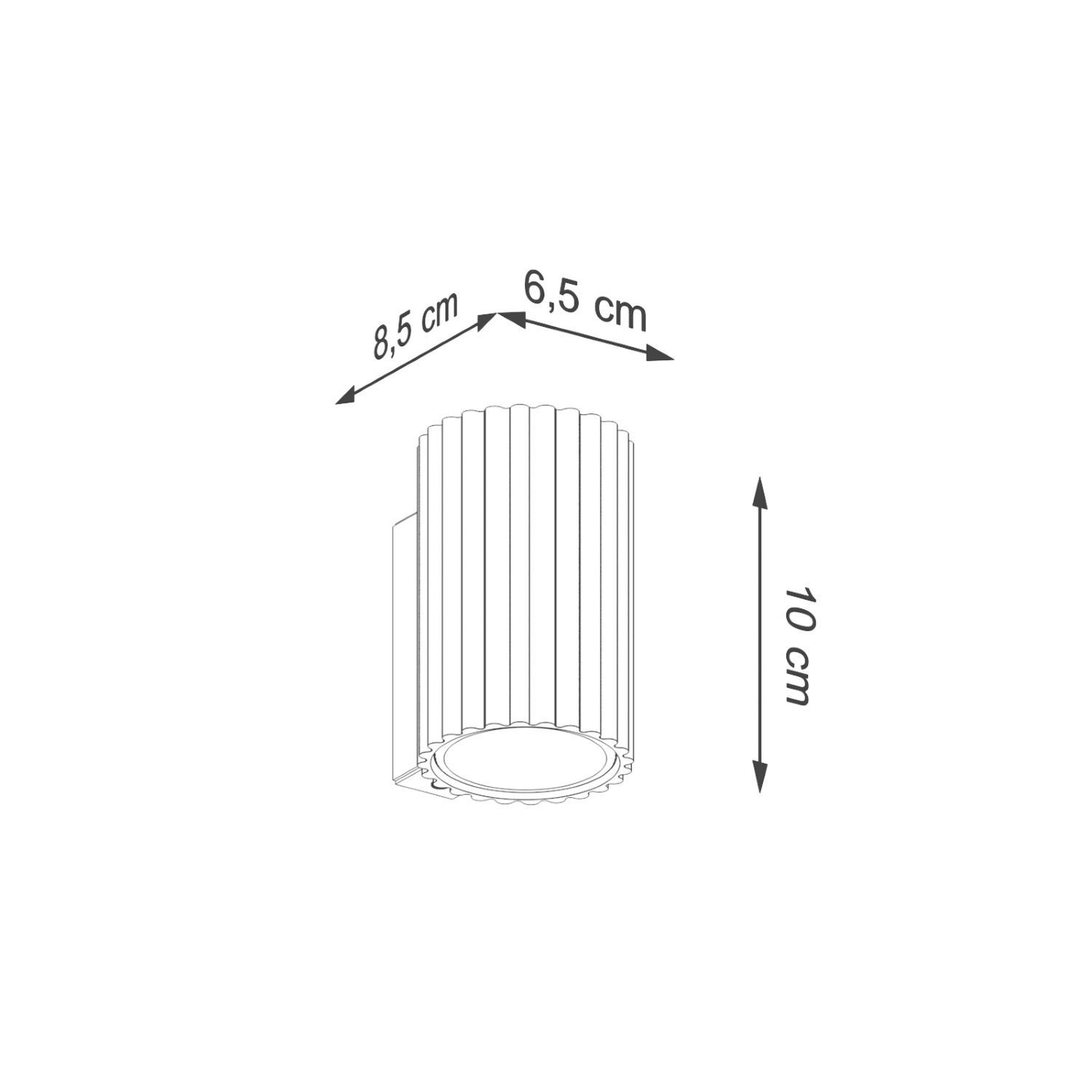Applique GU10 Moderne en aluminium petit H : 10 cm en or