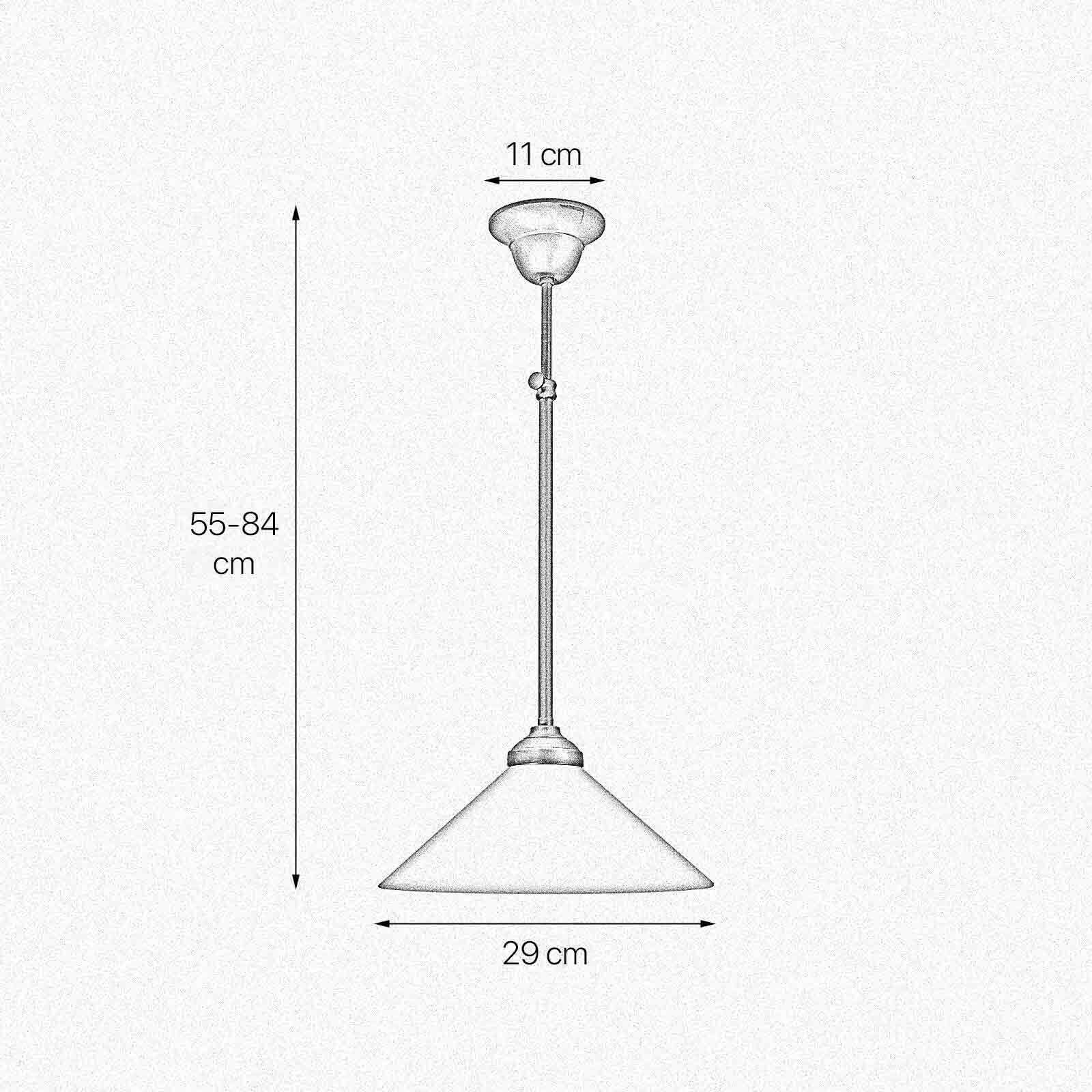 Lampe de plafond laiton verre E27 D : 29 cm réglable en hauteur