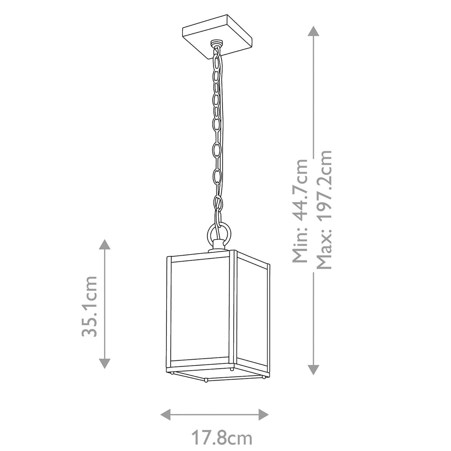 Lampe d'extérieur suspendue aluminium verre E27 IP44 H : max. 197,2 cm