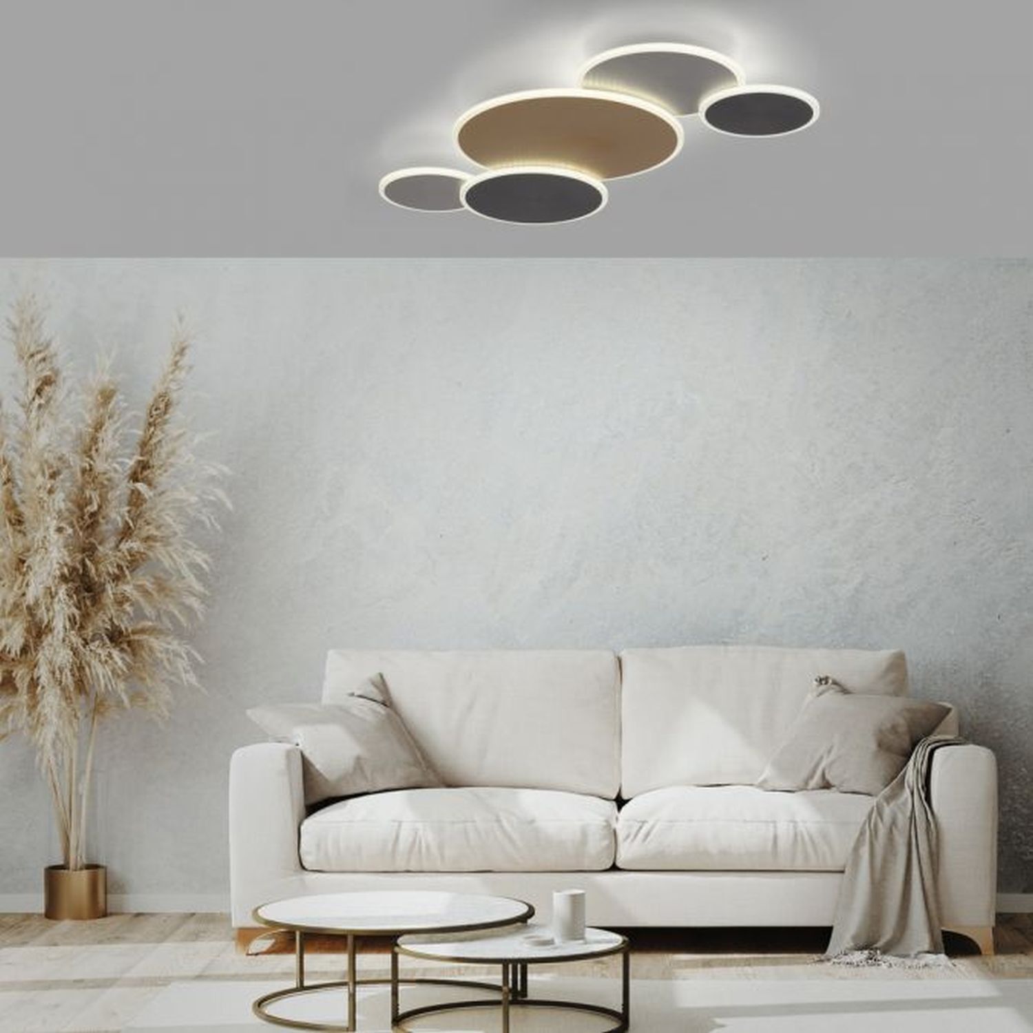 Wohnzimmer, Zimmer, Deckenleuchte, Couch, Dekoration für Zuhause