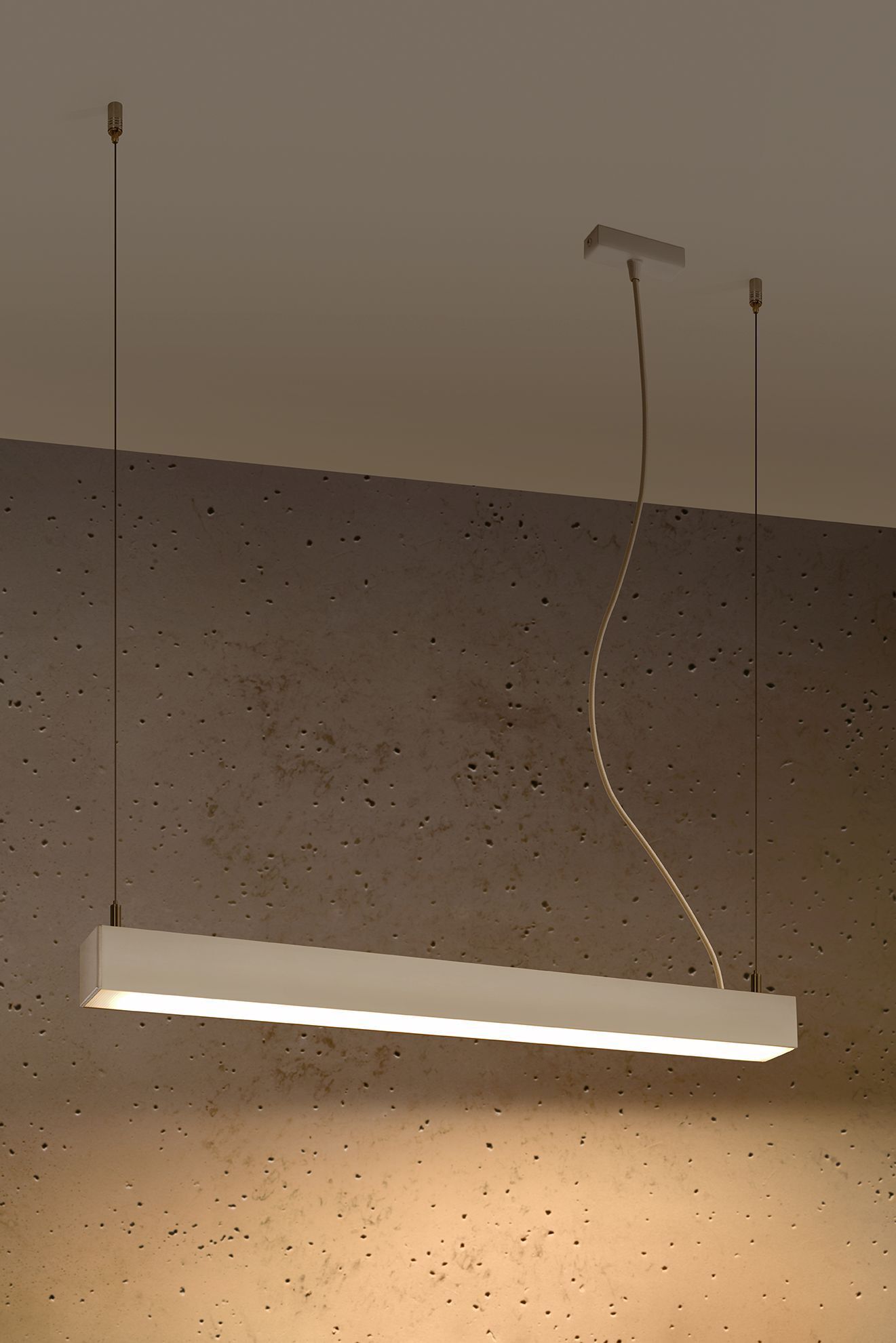 Suspension LED Blanc 67 cm allongé 3000 K métal