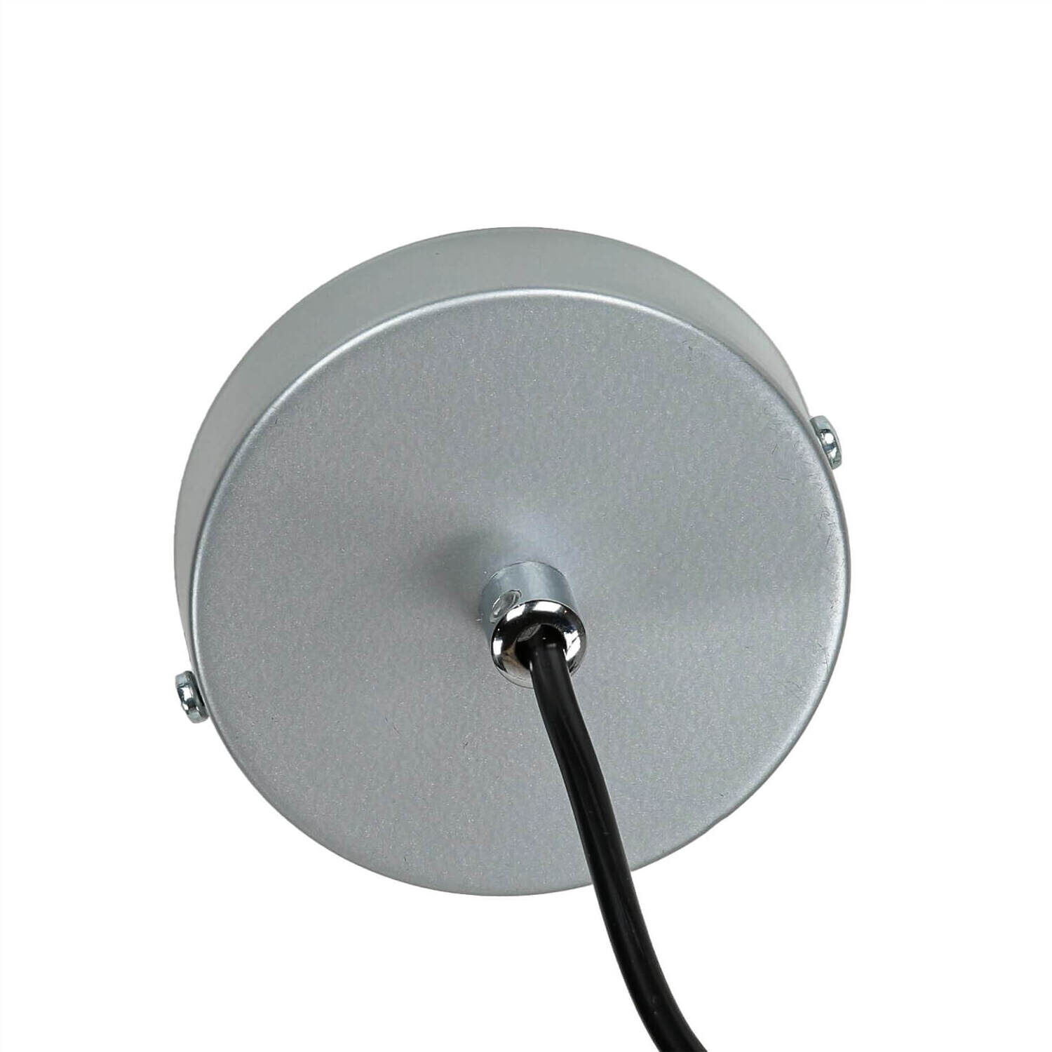 Lampe à suspendre métal rond rétro chrome abat-jour sphérique