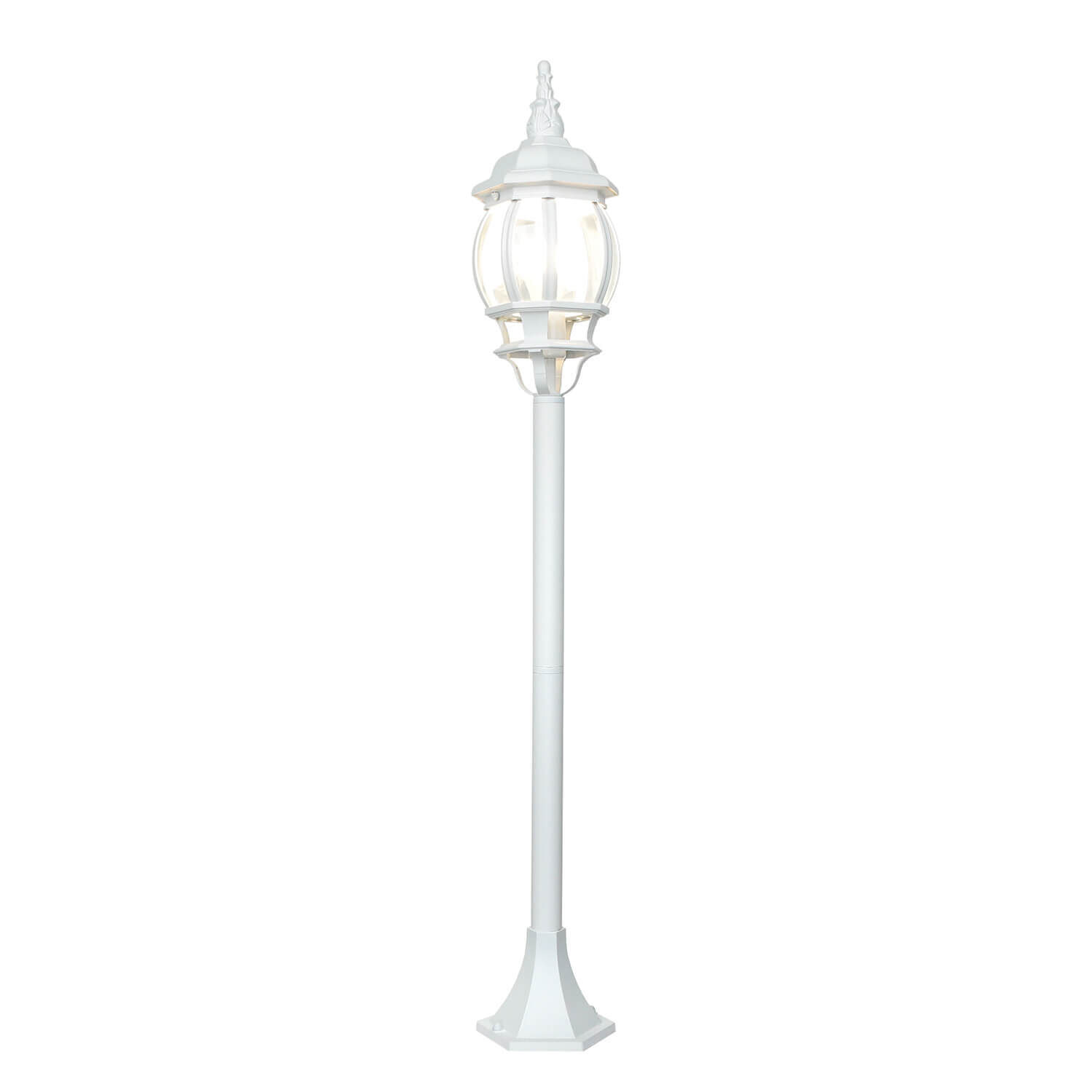 Lampadaire extérieur blanc BREST 115,5cm résistant à la pluie