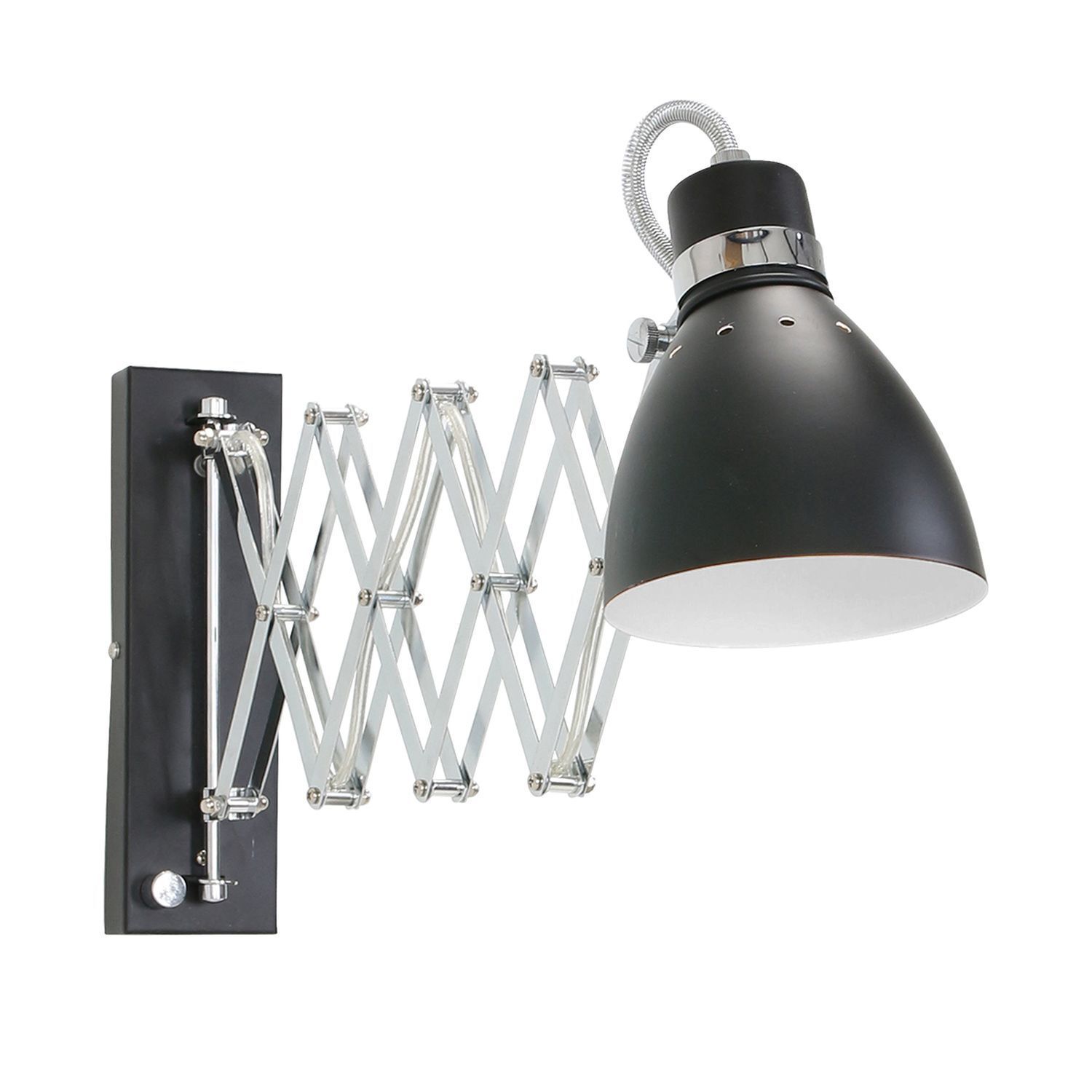 Spot mural extensible noir dimmable E27 avec fiche