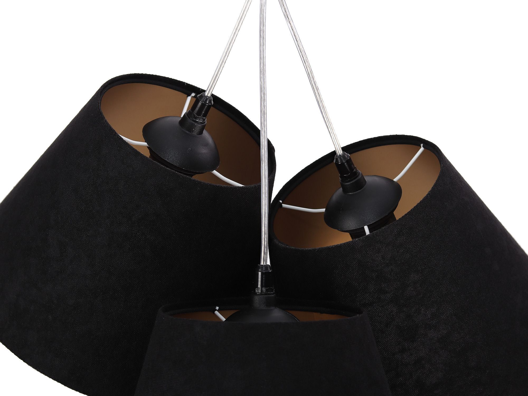 Lampe à suspendre JOCY Noir Or Rétro Salle à manger Tissu