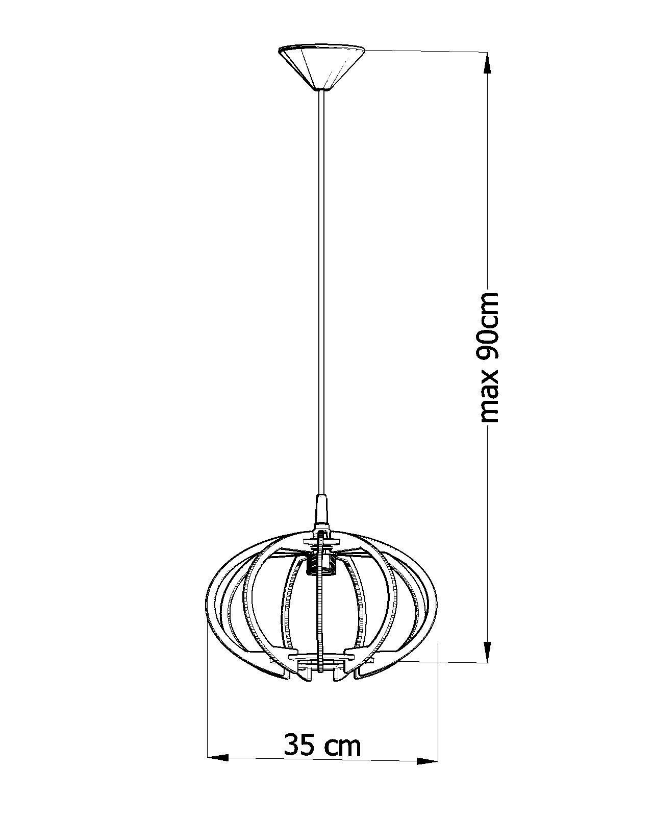 Lampe à suspendre en bois Ø35cm Moderne E27 confortable VIRIA