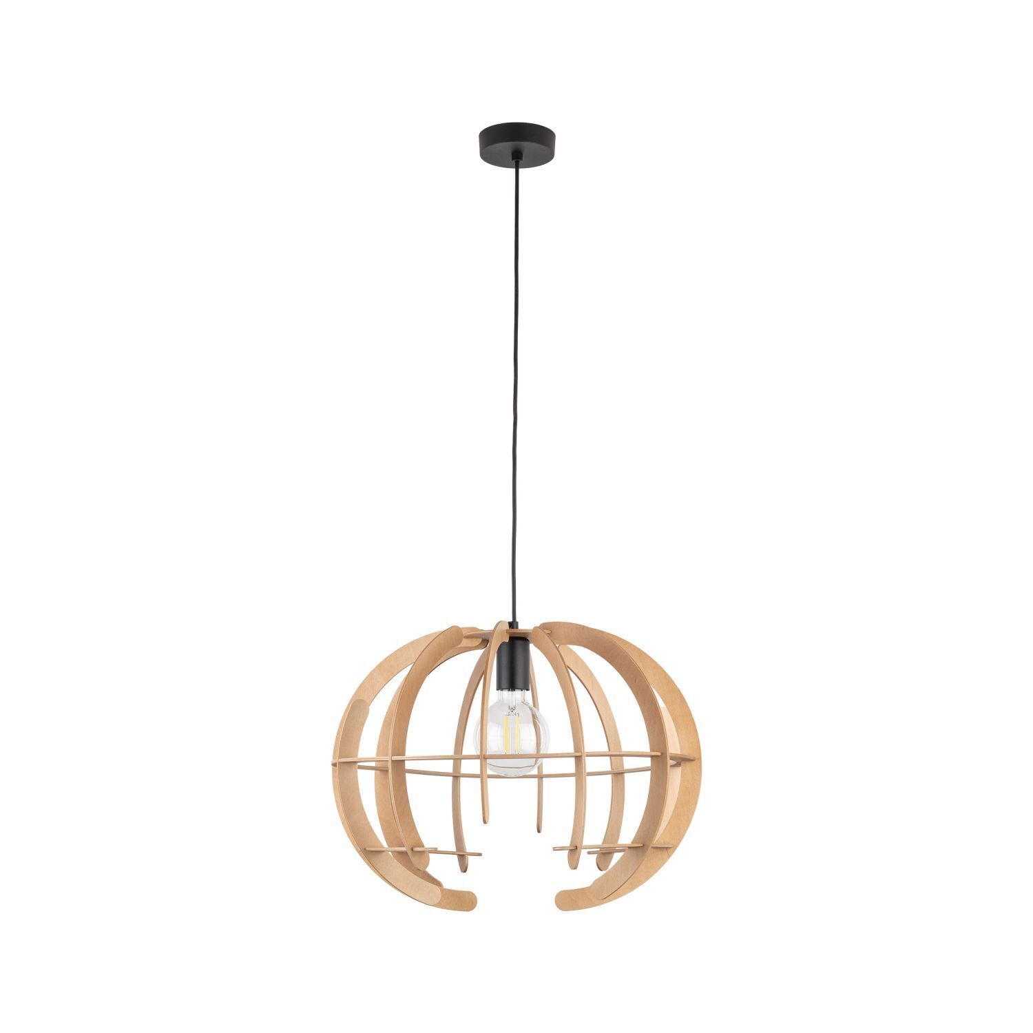 Hängeleuchte Holz Ø 46 cm H: max. 160 cm verstellbar E27 Leuchter, Lampe