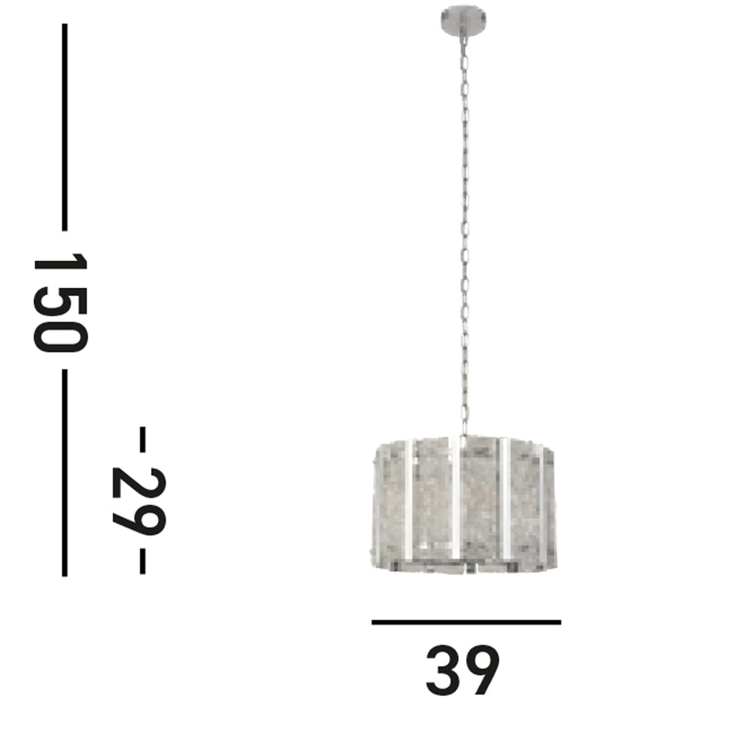 Lampe à suspendre ronde verre de pluie métal E14 Ø39 cm Moderne
