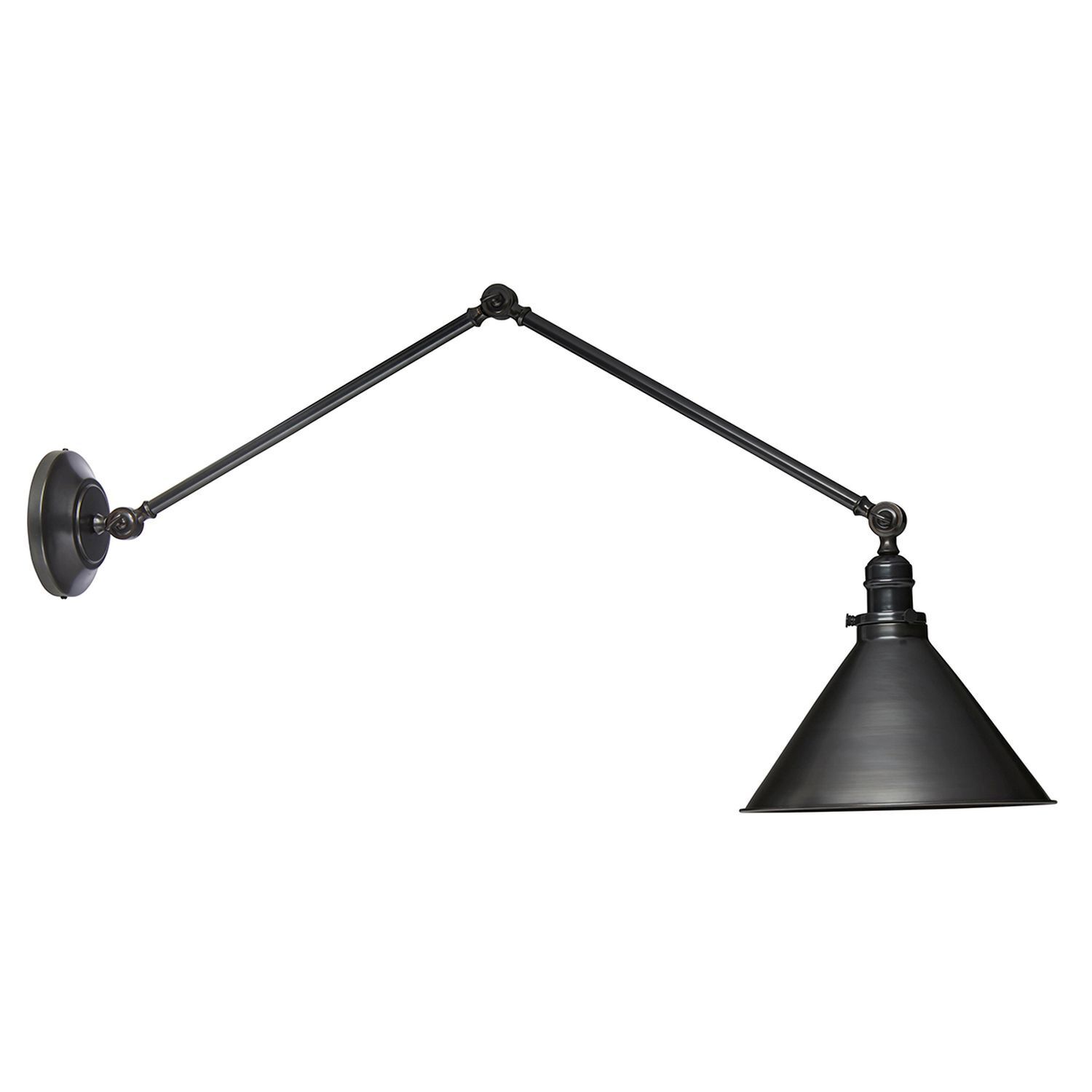 wandlampe, Wandleuchte, Schwarz, Metall, -