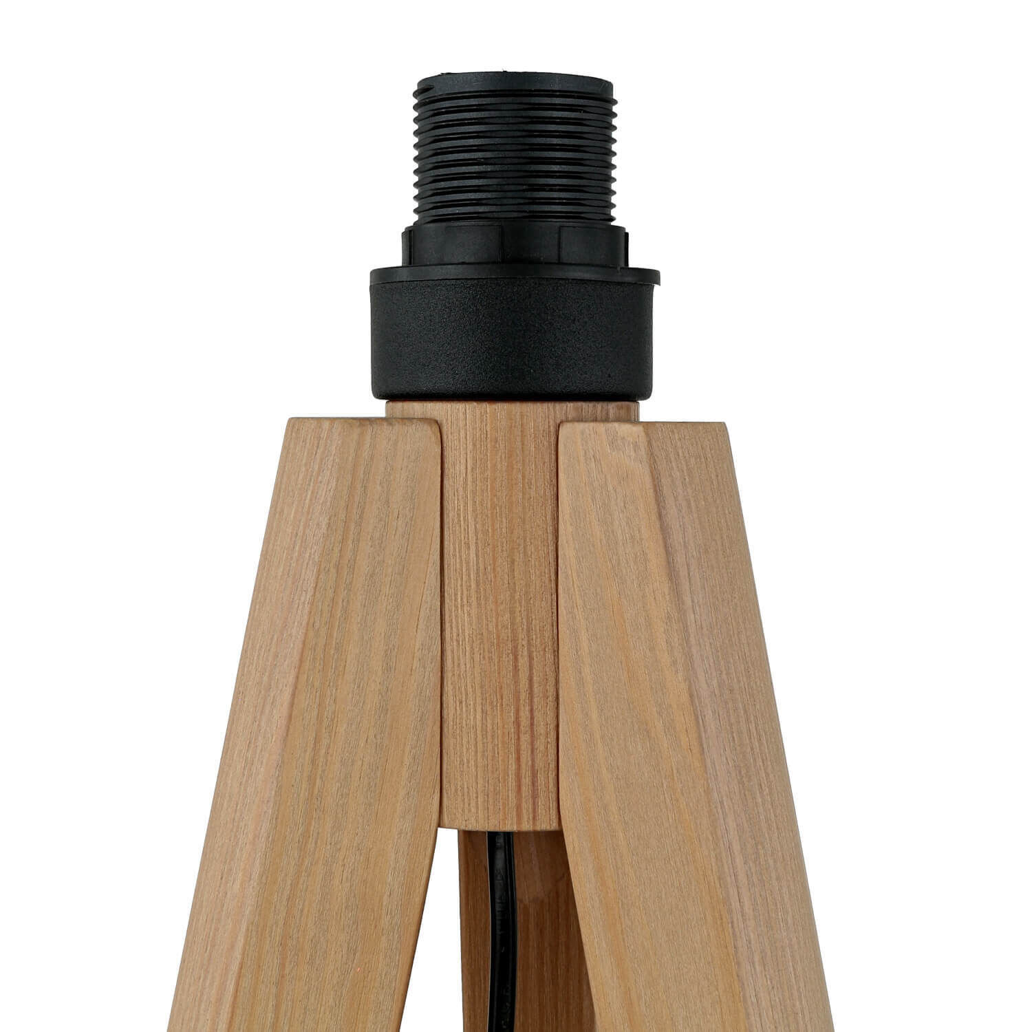 Lampadaire petit 145 cm trépied E27 tissu bois salon Stativ