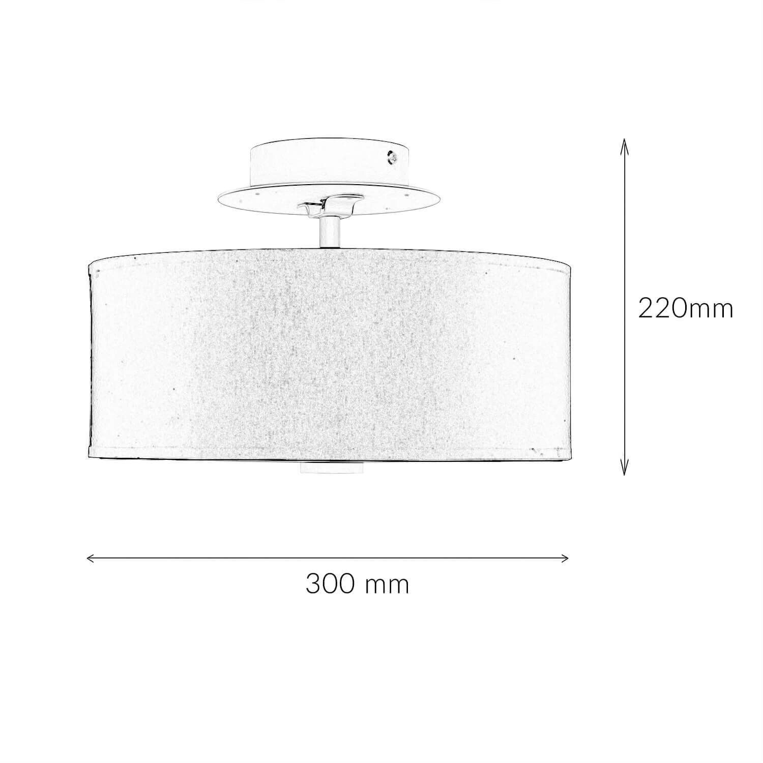 Plafonnier rond noir Ø 30 cm faible éblouissement tissu verre