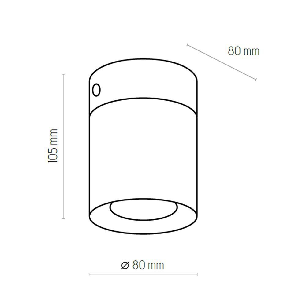 Spot à poser GU10 métal blanc accentué Ø8 cm