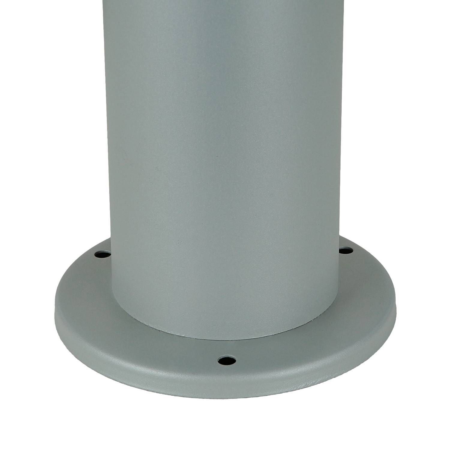 RGB Pollerleuchte 80 cm IP44 Grau Weiß Edelstahl E27 Standleuchte, Stange, Metall, Grau, Basisplatte