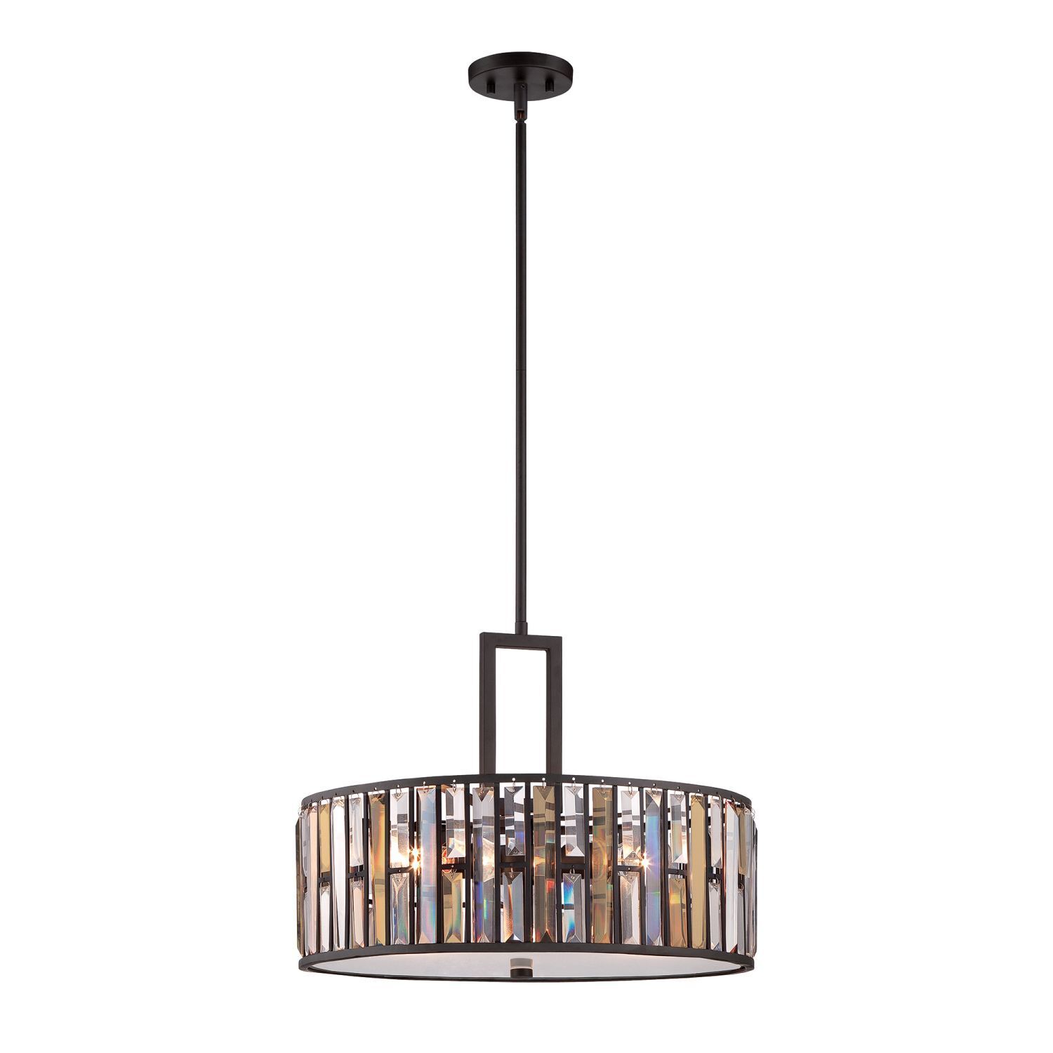 haengeleuchte-pendelleuchte-haengelampe-prism-3-flammig-bronze-antik-klar-transparent-bernstein-jugendstil-564-1 Hängelampe, Kronleuchter, Kristall-Elemente, Metallkonstruktion, rund
