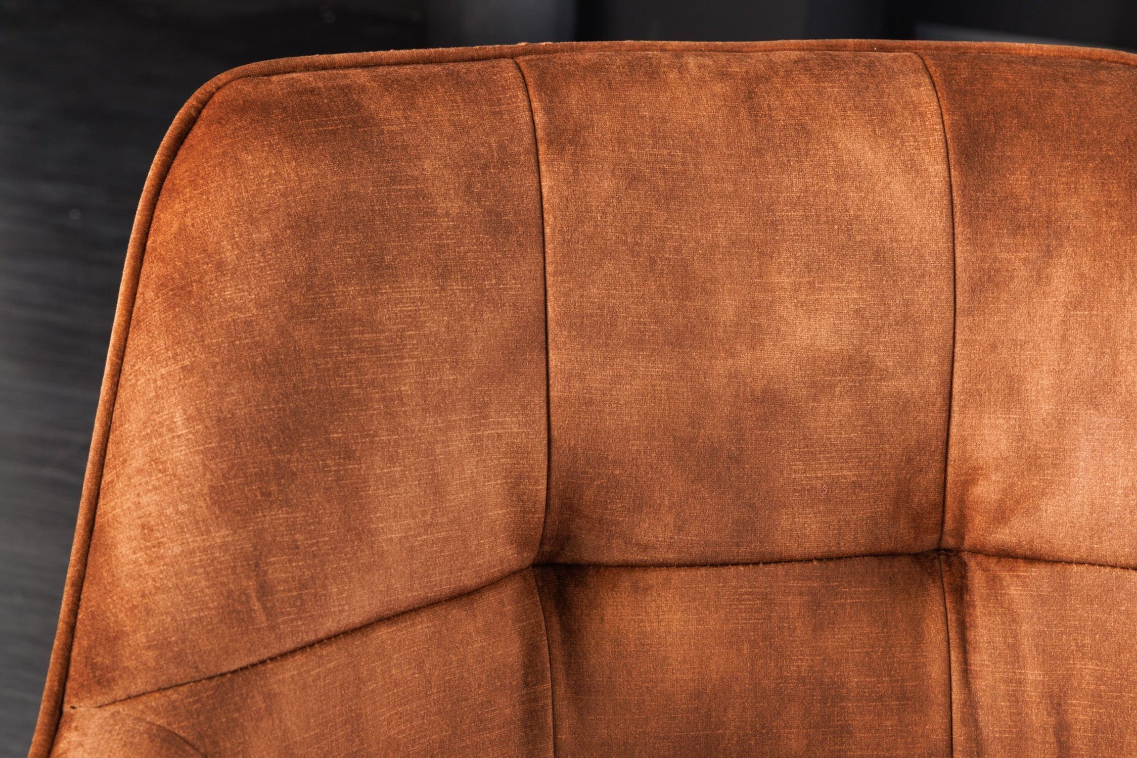 Chaise pivotante velours métal sans roulettes avec accoudoirs marron noir Chaise pivotante velours métal sans roulettes avec accoudoirs marron noir