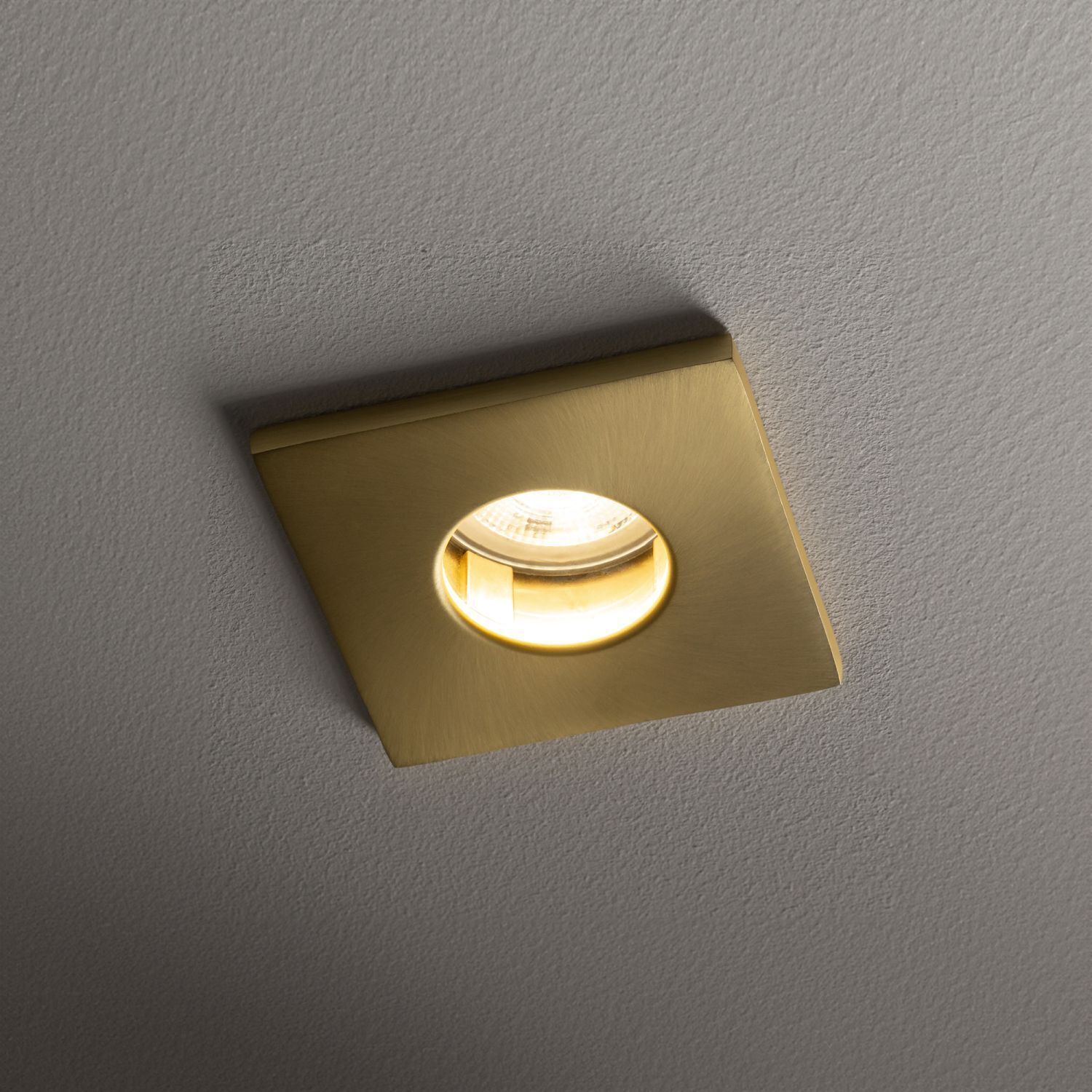 Einbauspot in Messing Aluminium Glas B:8,5 cm IP44 GU10 Spotlight, Einbauleuchte, Downlight, Gold, Metall