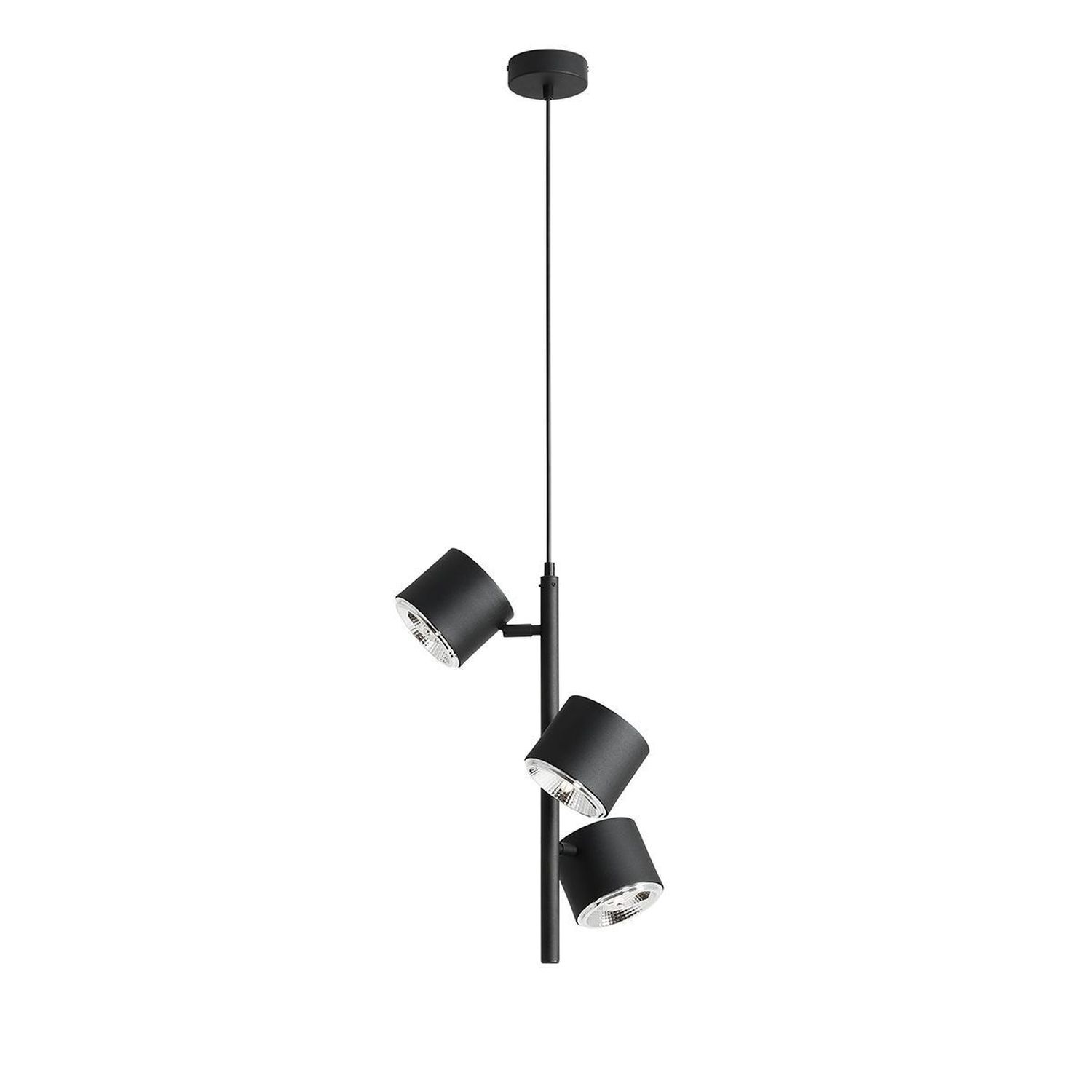 Lampe à suspendre flexible à 3 flammes GU10 L:32 cm en noir