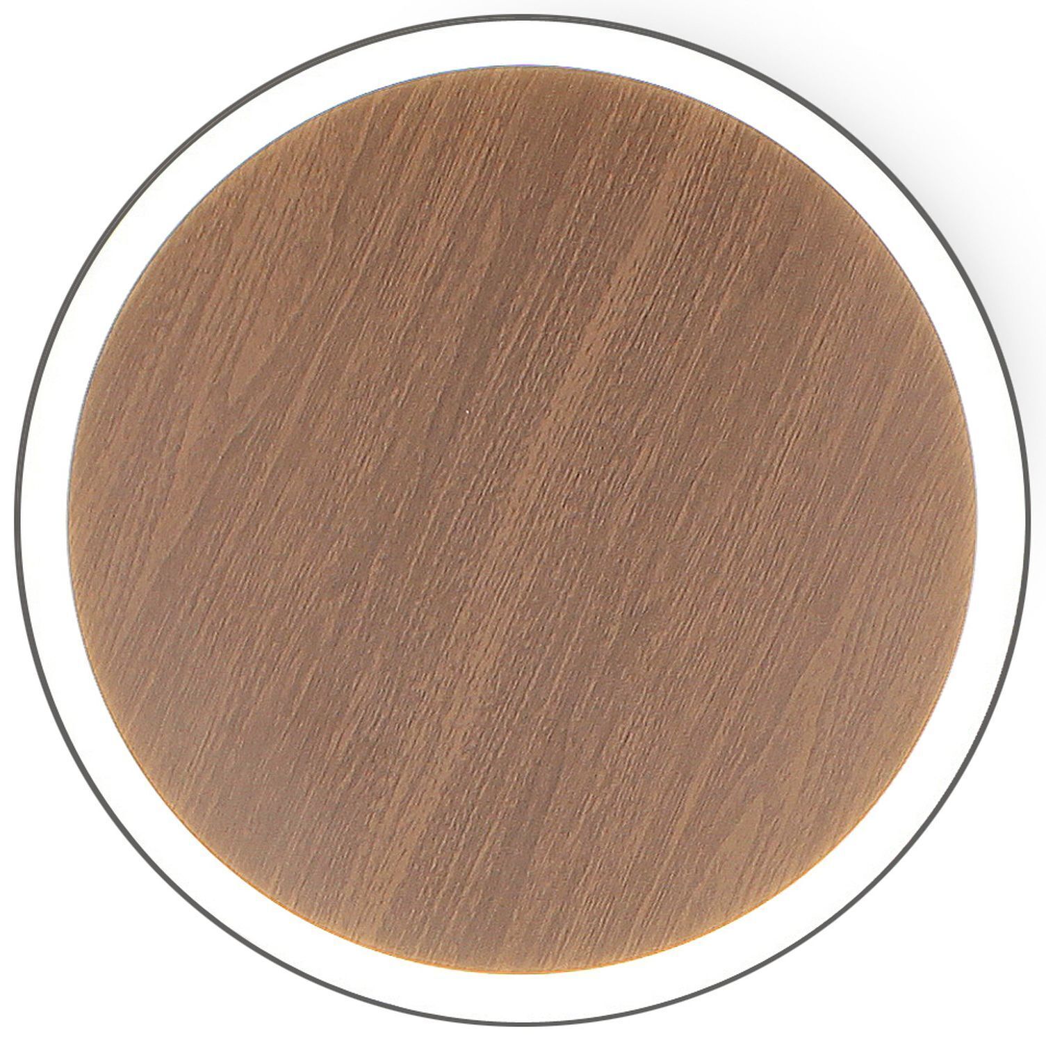 LED Wandleuchte Holz Schwarz rund Ø50 cm 3500 K dimmbar Holz, Holzartig, Rund, Braun, Paneel