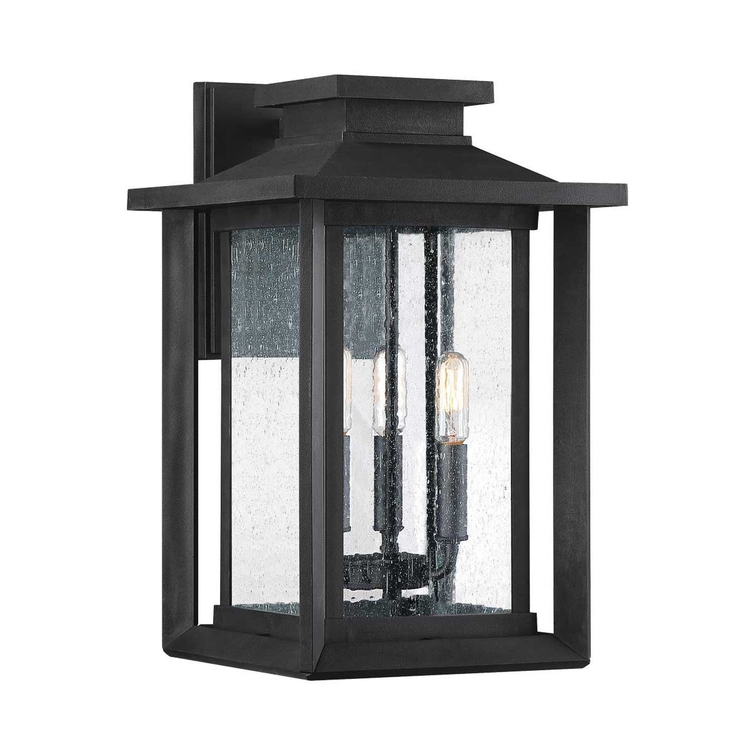 Applique murale extérieure noire hauteur 43,3 cm IP44 Vintage 3x E14